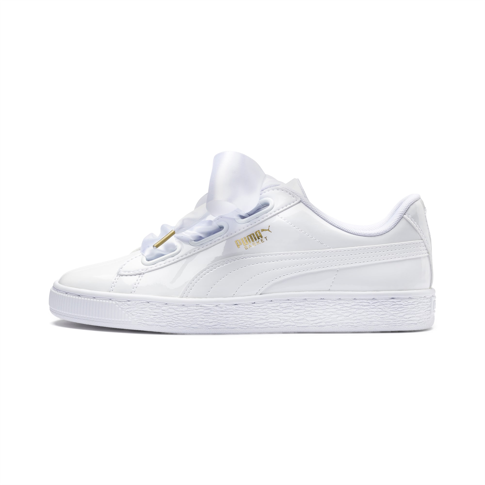 Basket Heart Patent Women's Trainers | Puma White-Puma White | PUMA  Sneakers | PUMA