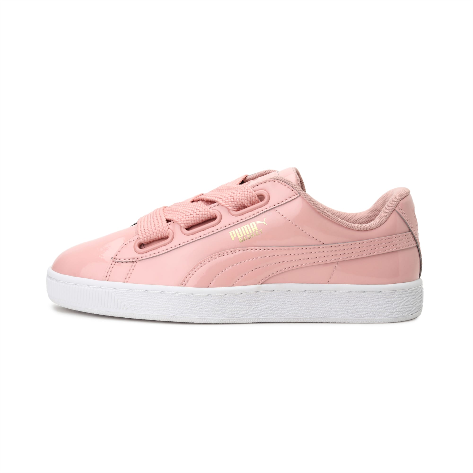 basket heart patent women's trainers