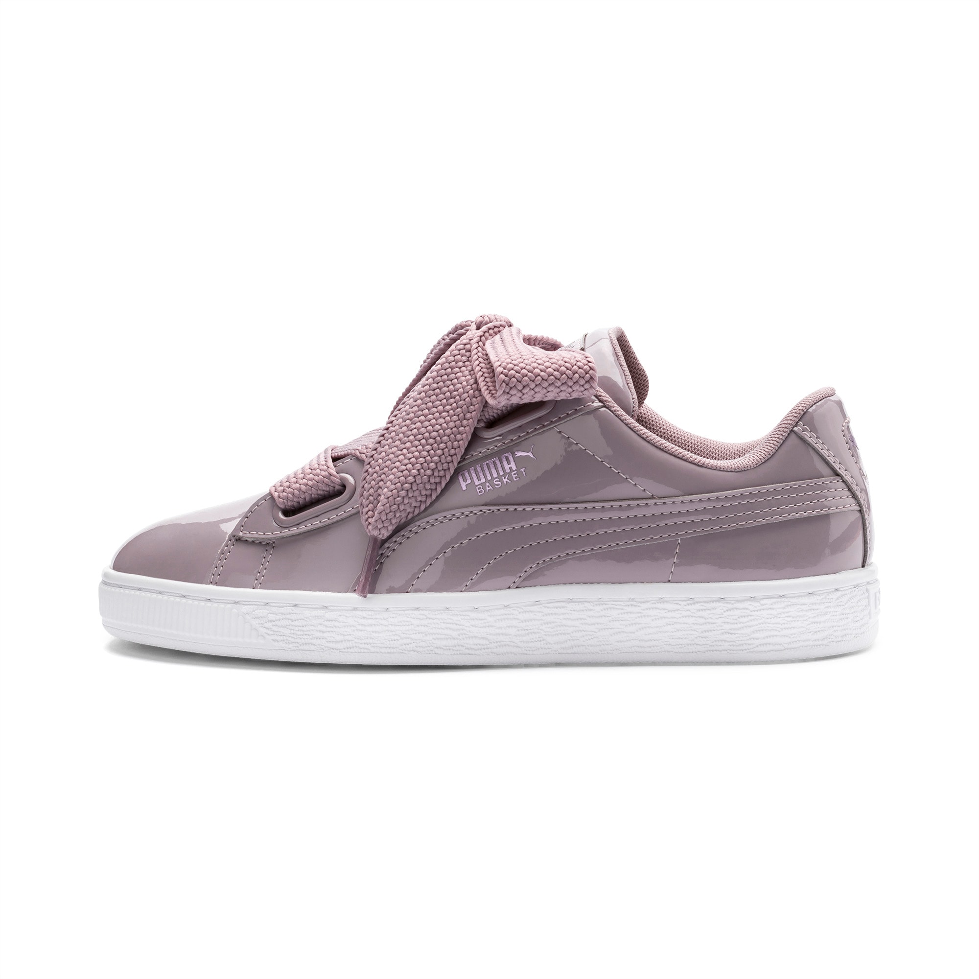 puma heart patent satin