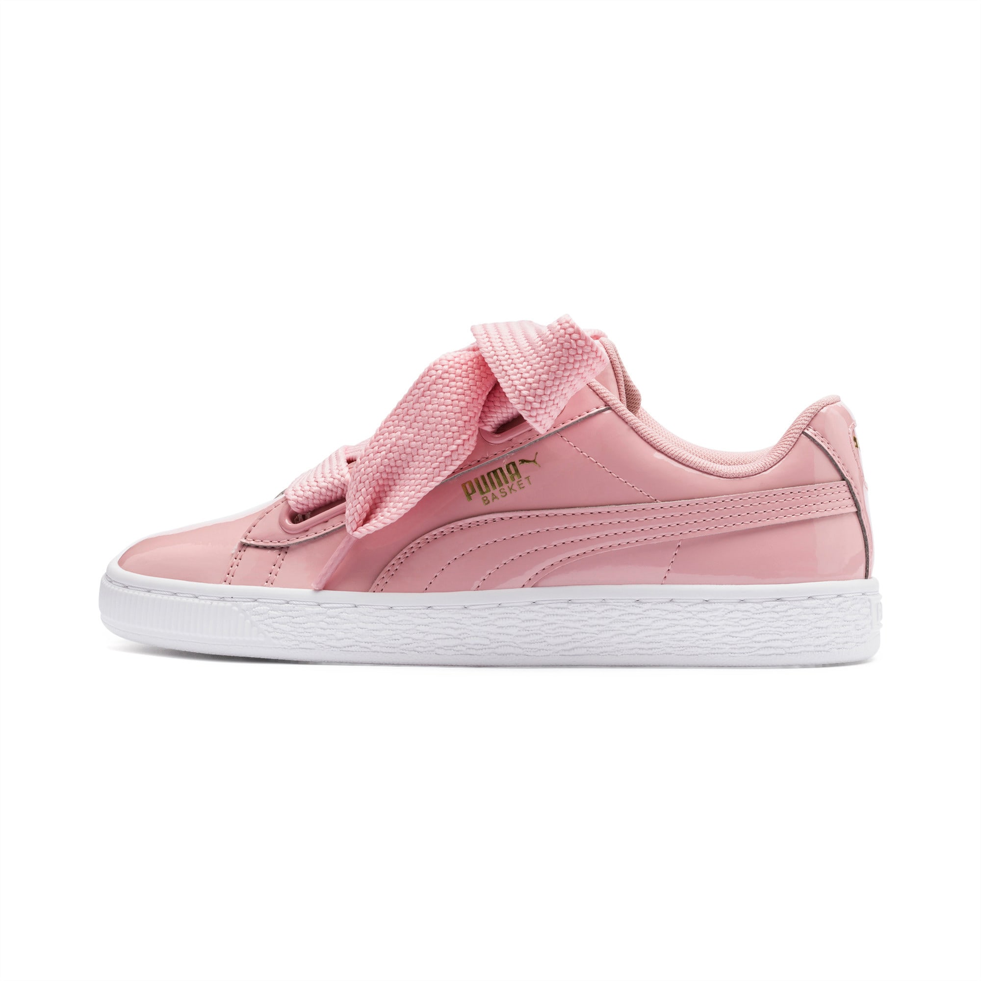 basket heart patent women's trainers