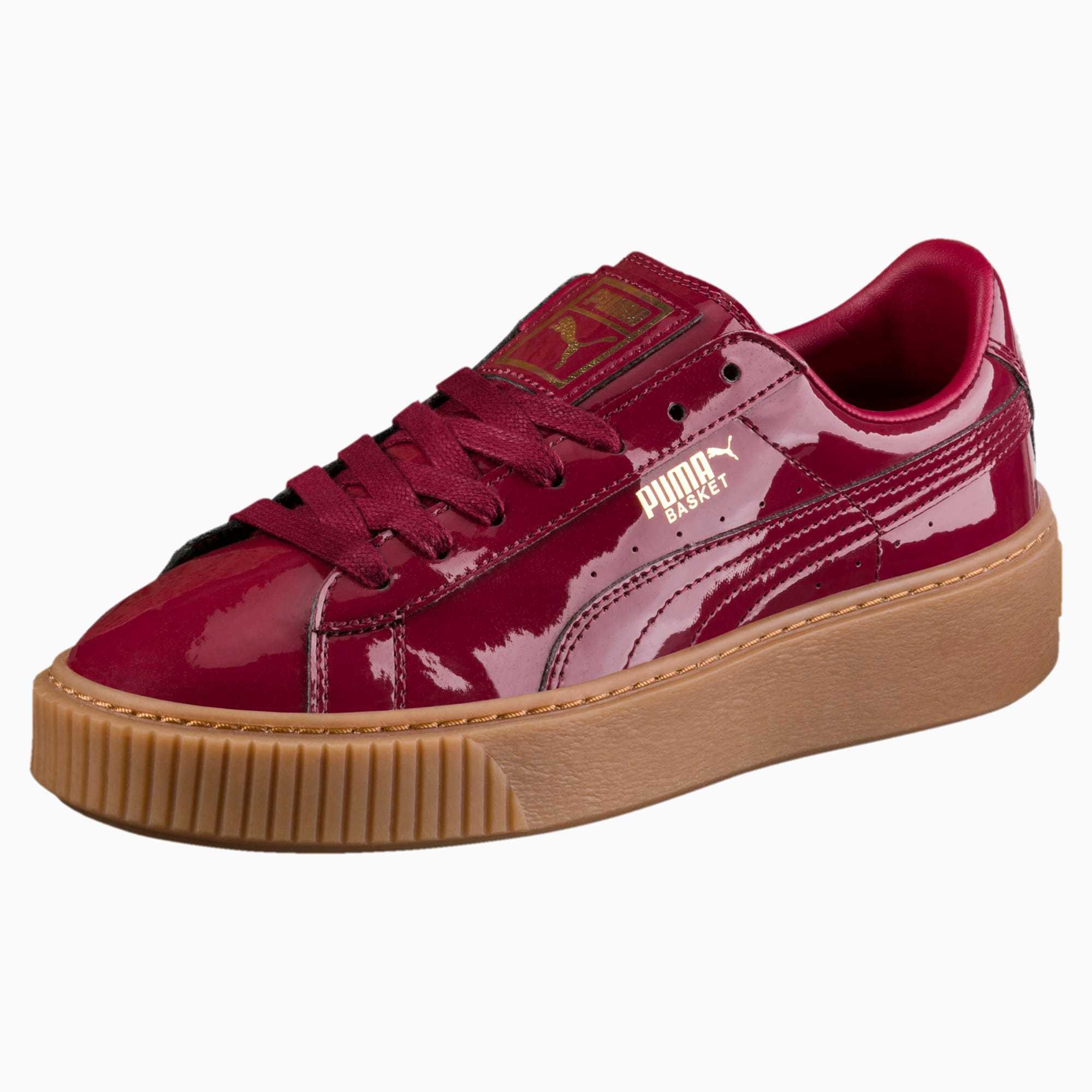 puma basket platform patent damen schuhe