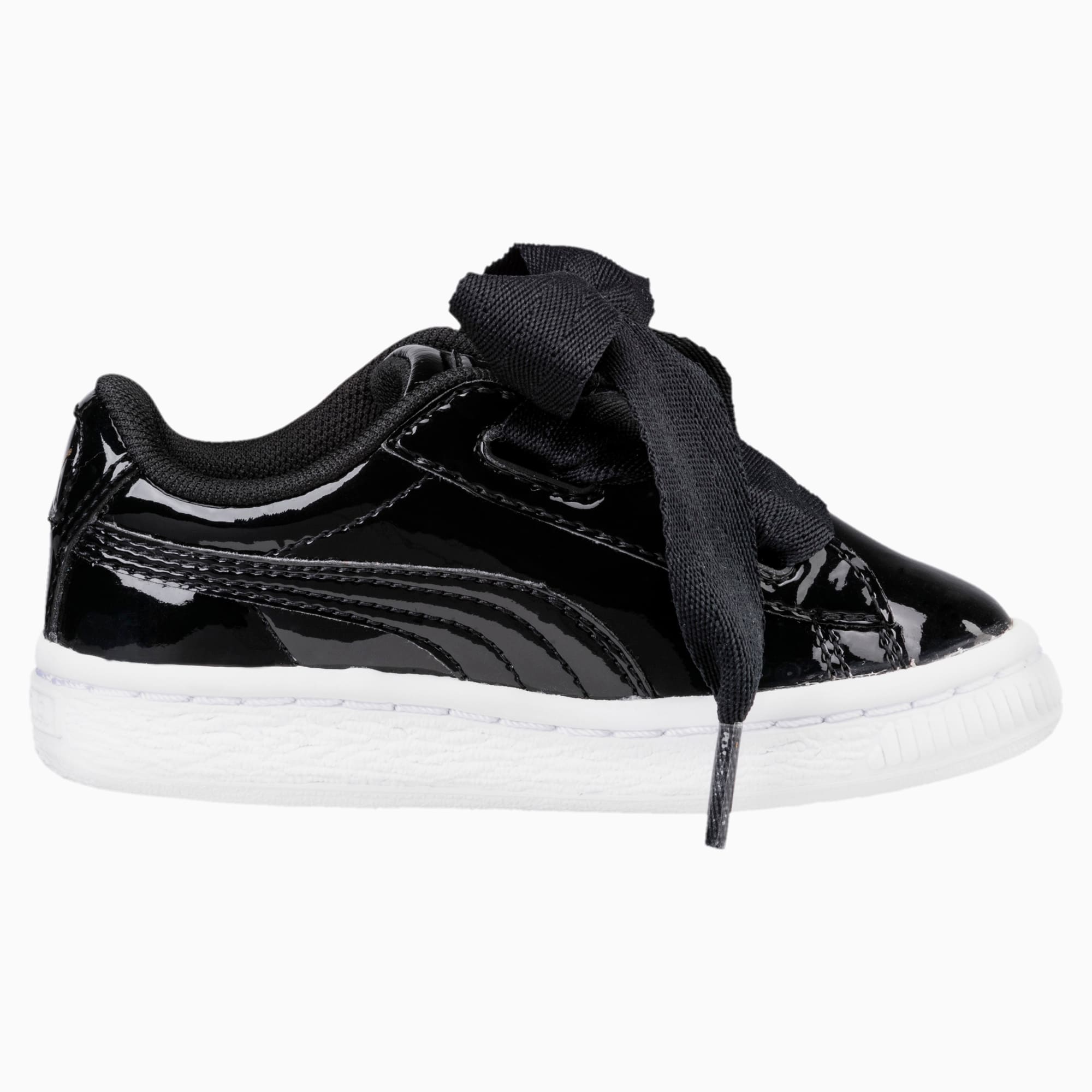 puma basket heart patent grey