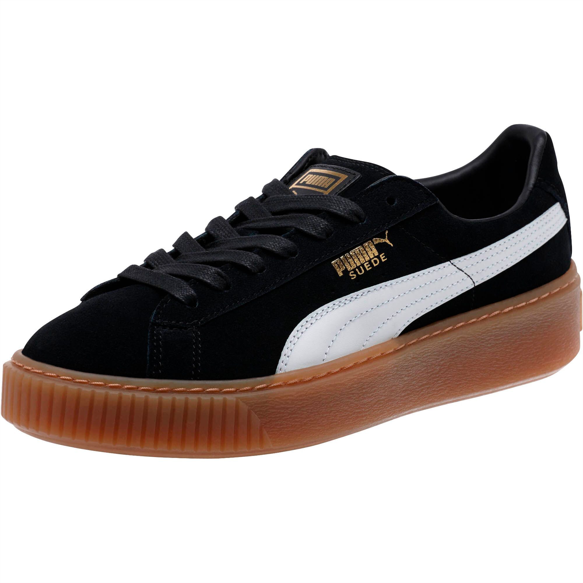 Suede Platform Core Women’s Trainers | Puma Black-Puma White | PUMA ...