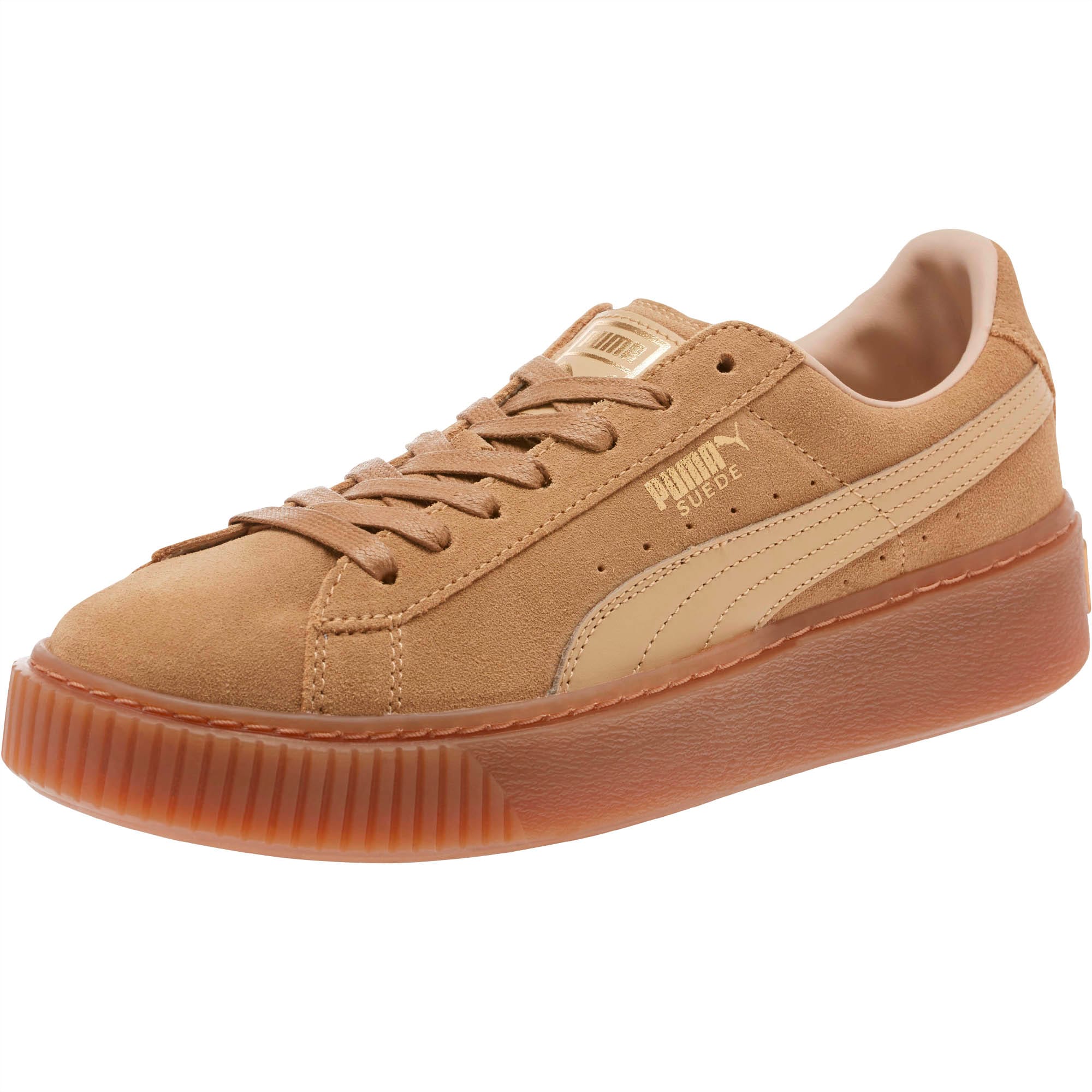 puma suede platform orange