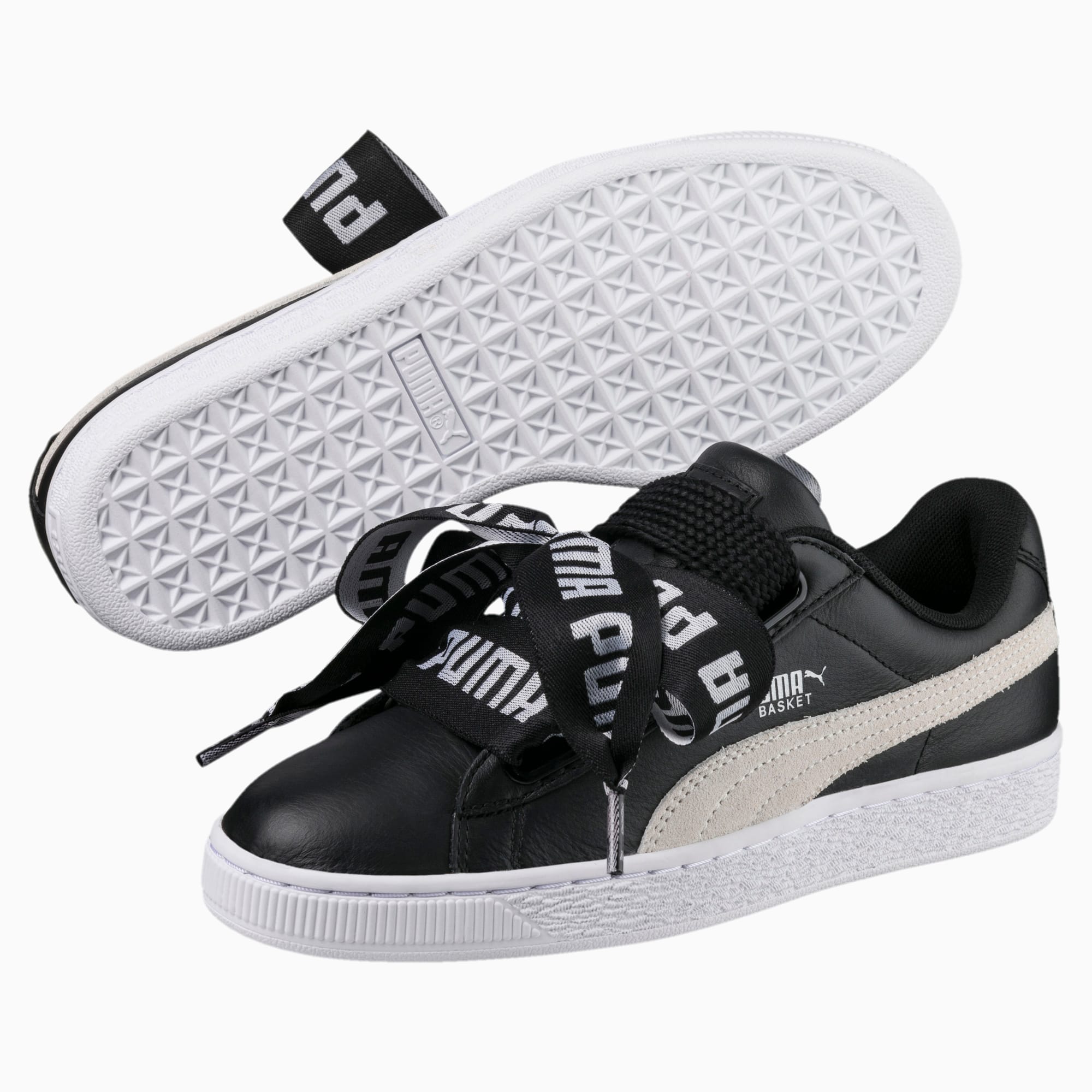puma basket heart white shine