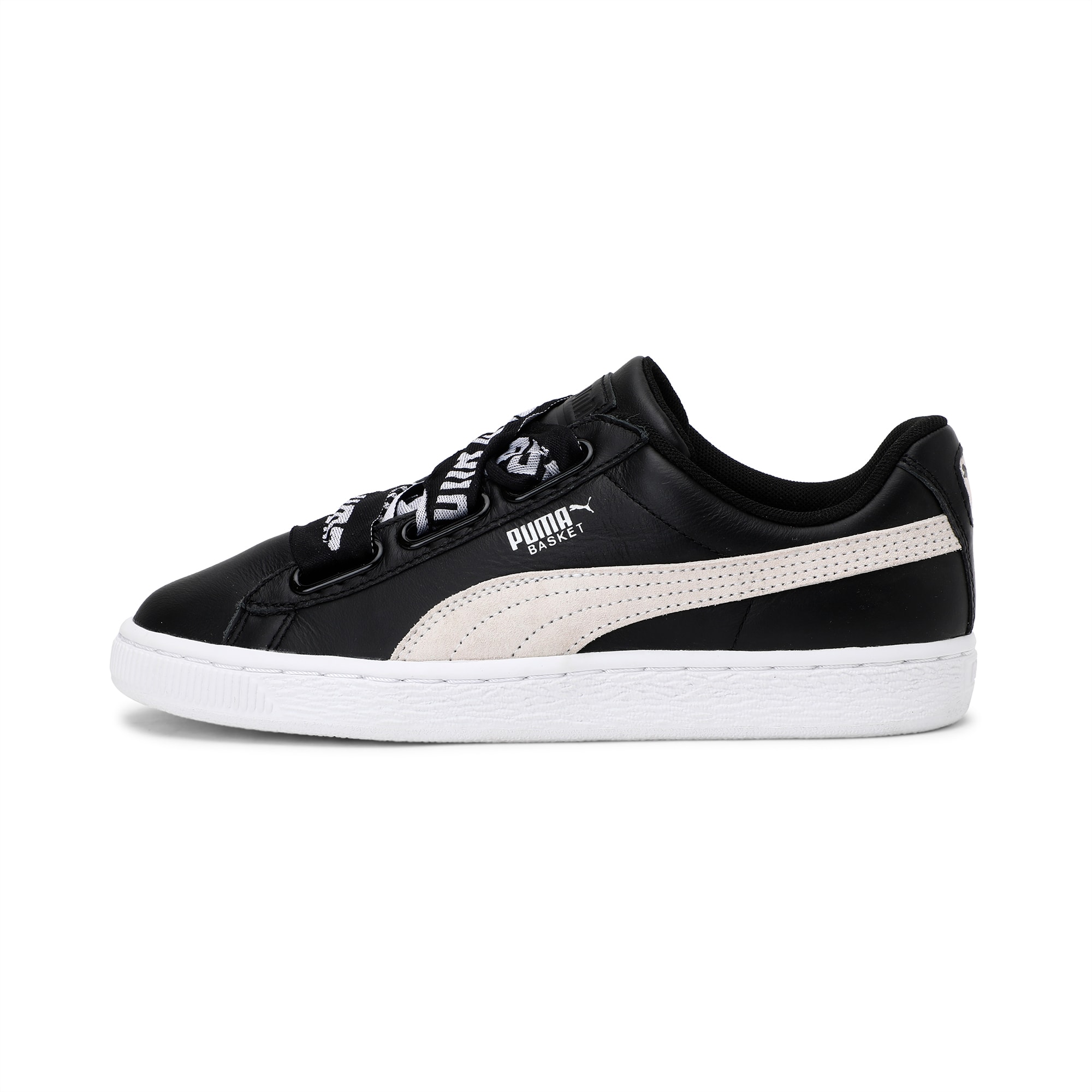 puma white basket heart shoes