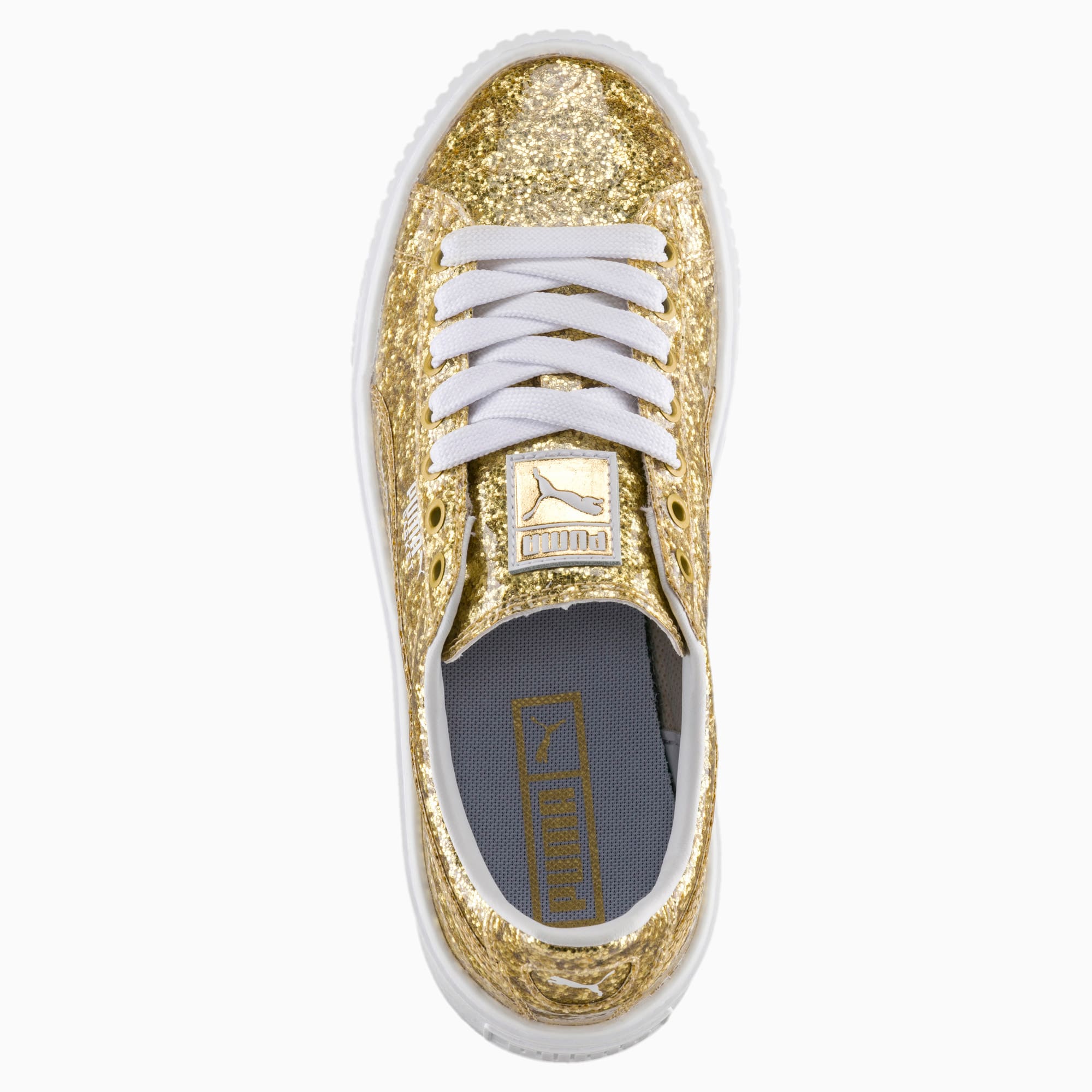 puma basket gold glitter