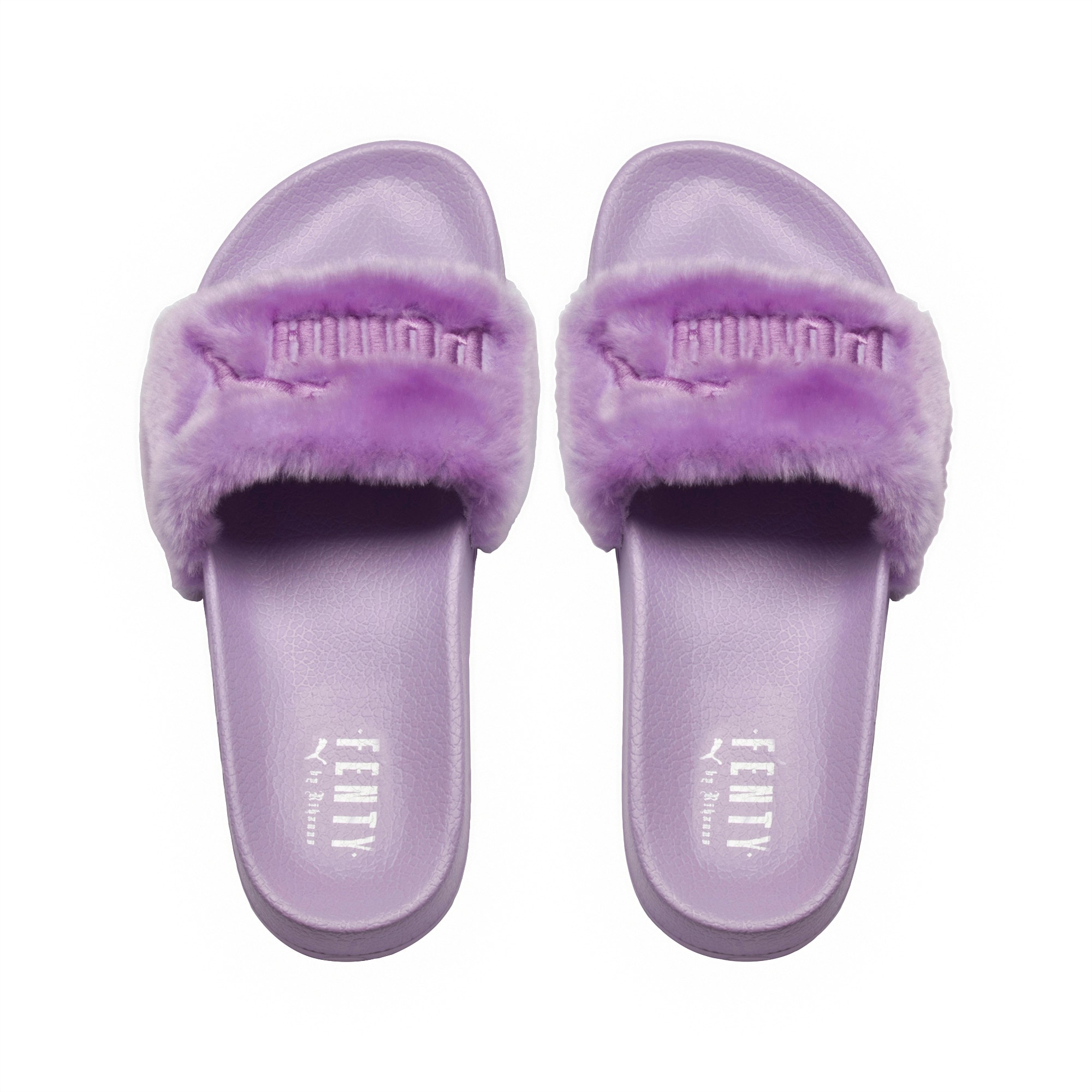 puma flip flops fur