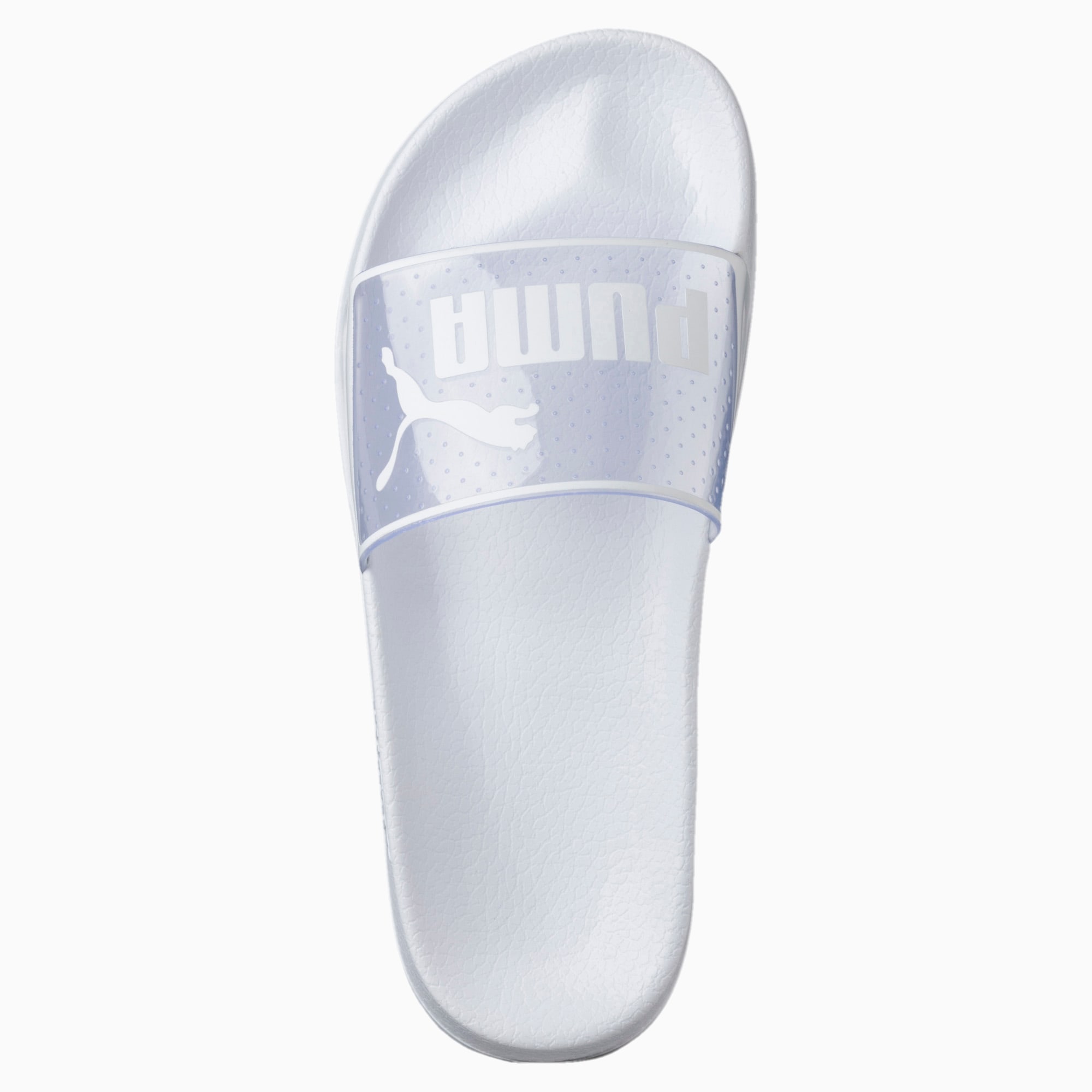 clear and white leadcat jelly puma slides