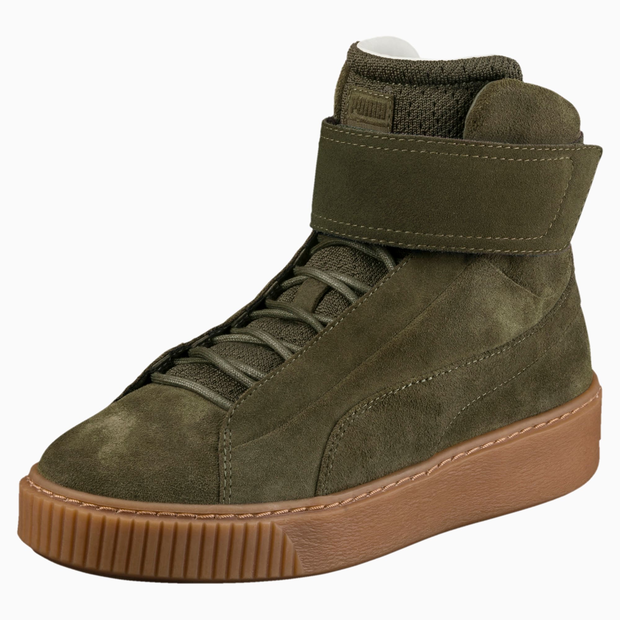 puma platform olive