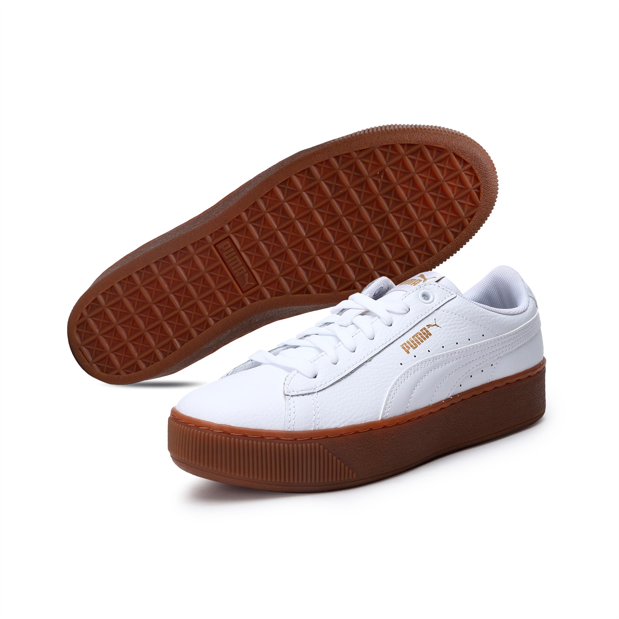 Puma women's vikky platform leather sneaker clearance