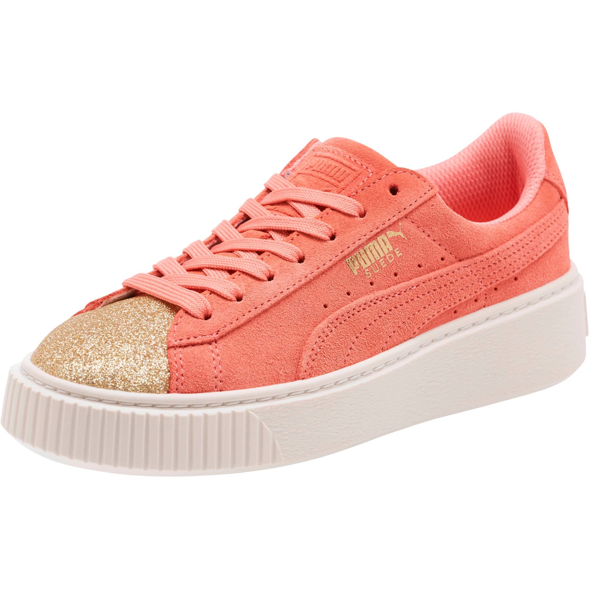 puma suede platform orange