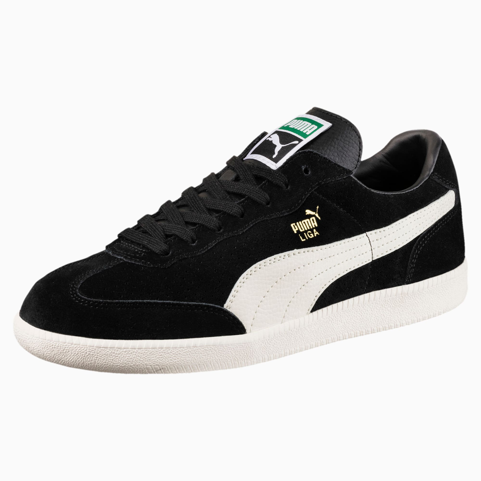 puma liga black suede