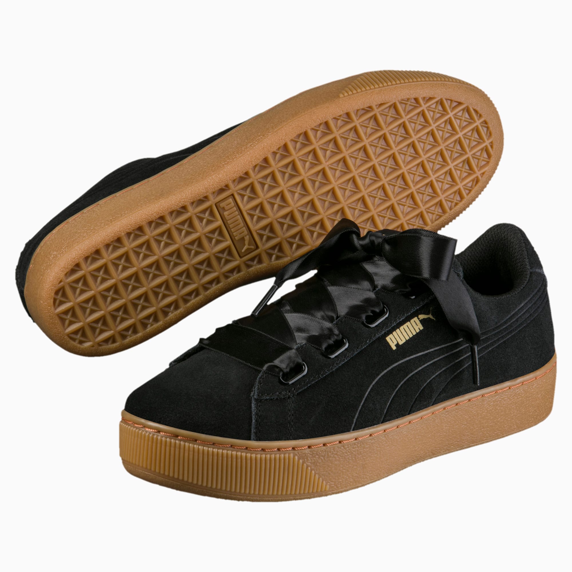 Puma vikky platform ribbon black sales