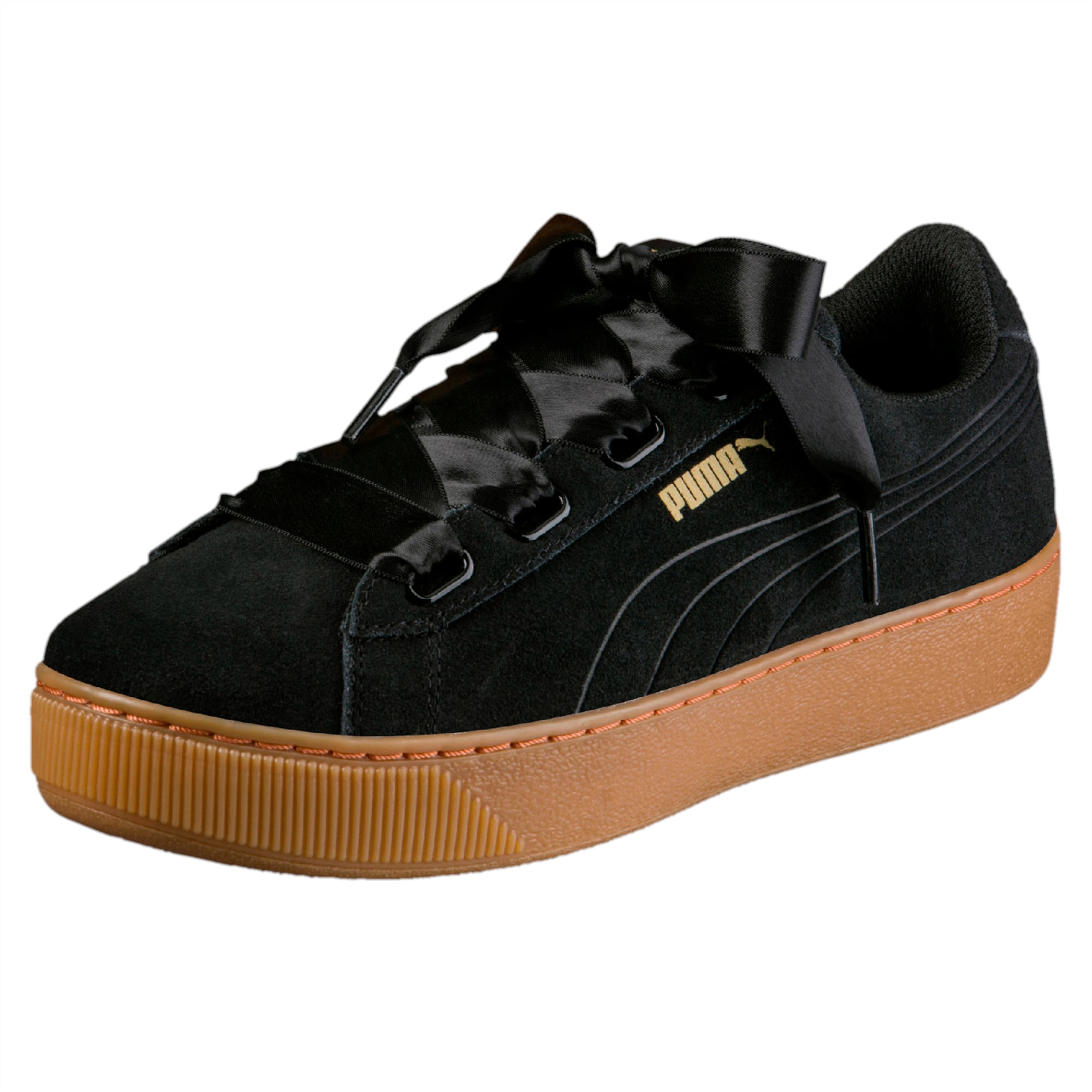 puma black ribbon shoes