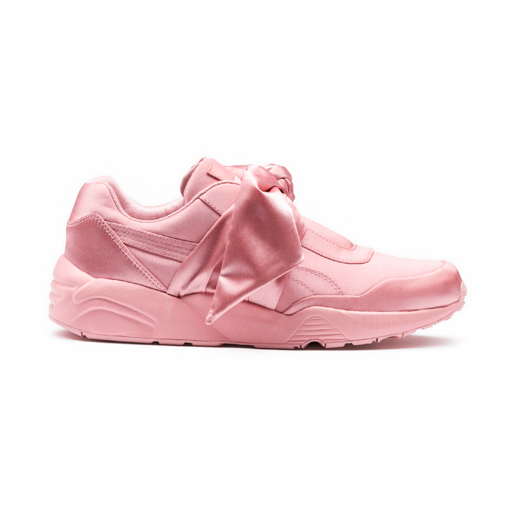 pink puma shoes with ribbon
