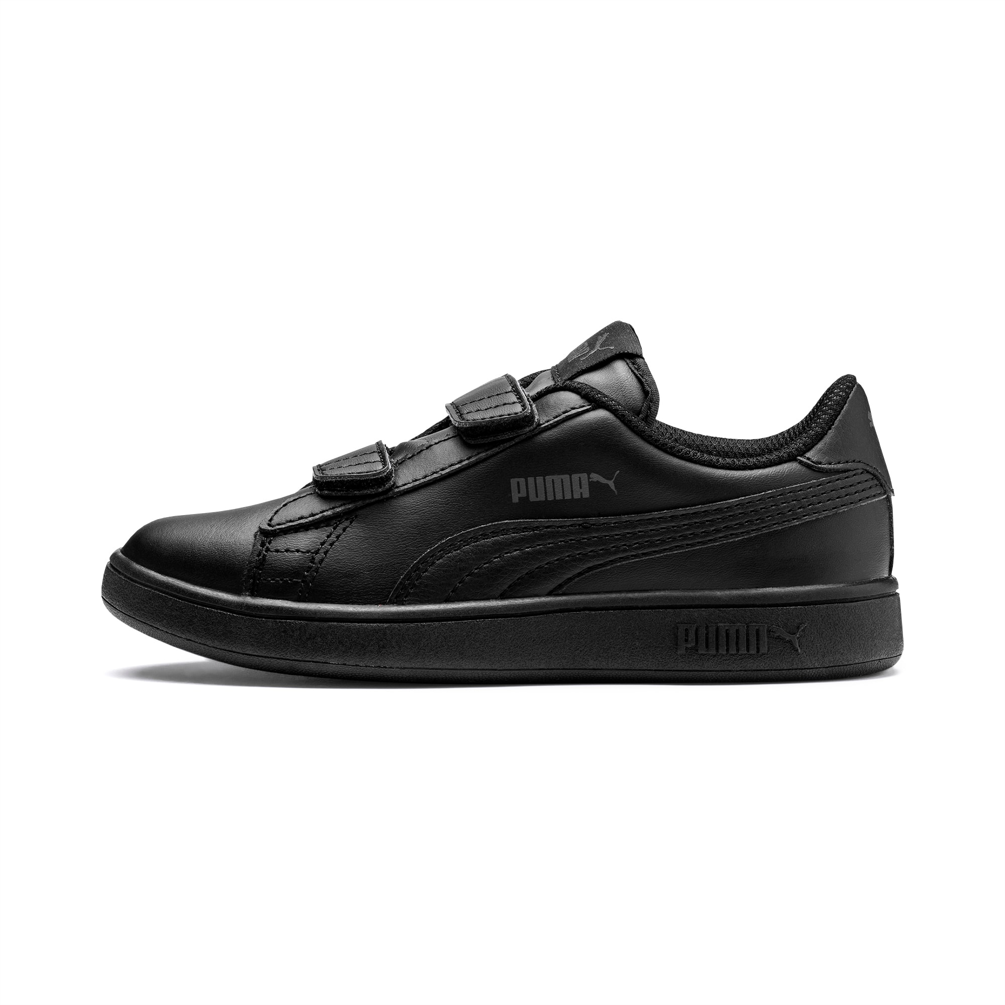 Smash v2 Kids' Trainers, Puma Black-Puma Black, large-SEA