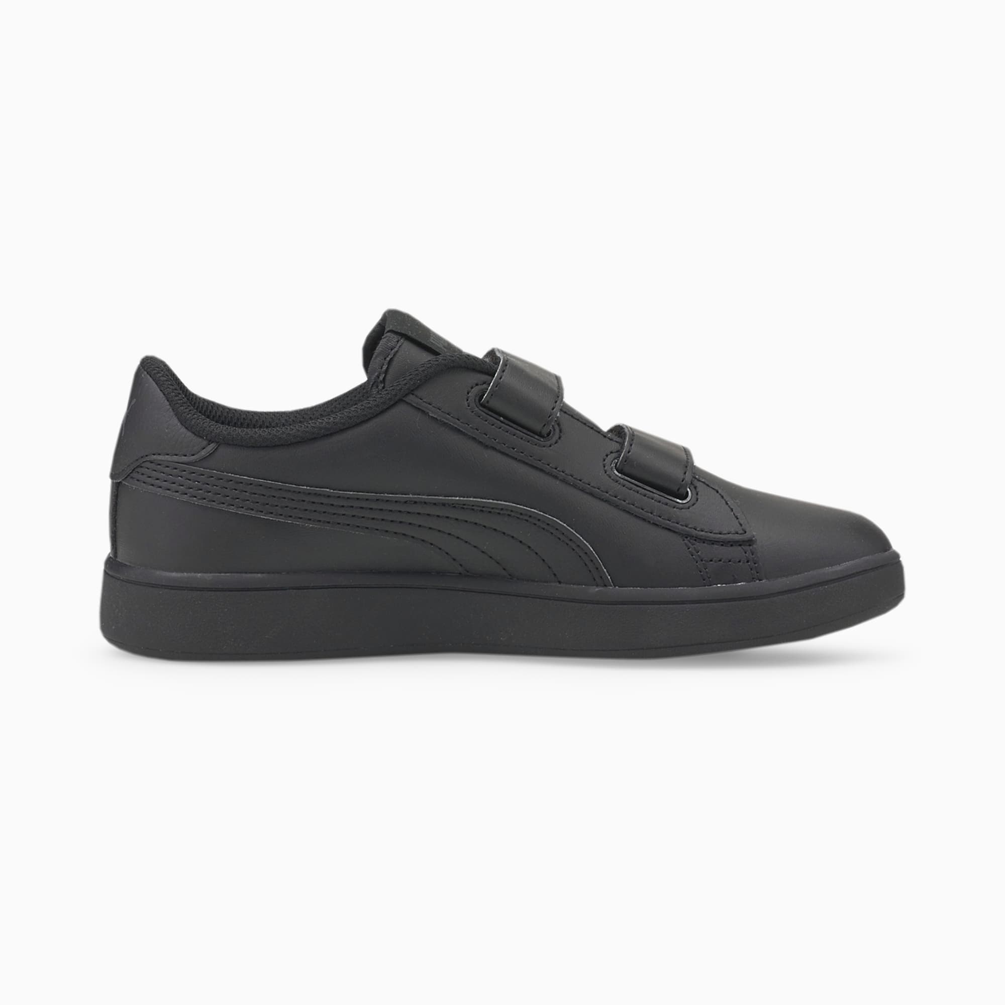 Boys black puma trainers discount