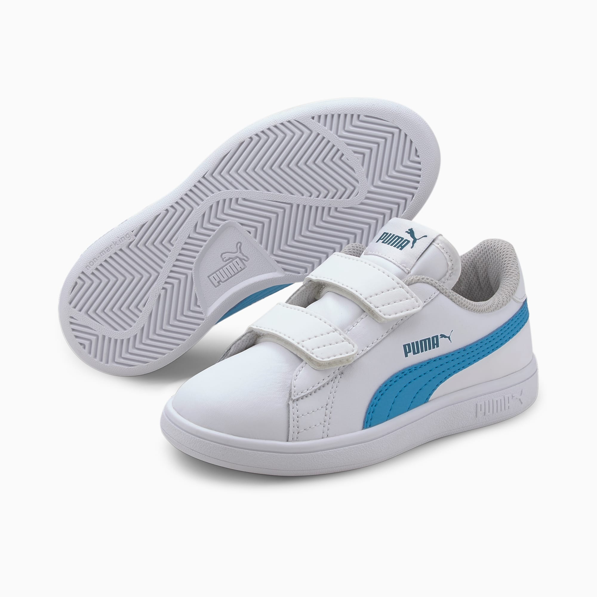 Puma Kids Smash v2 L V PS Leather Hook and Loop Shoes – Shoe City