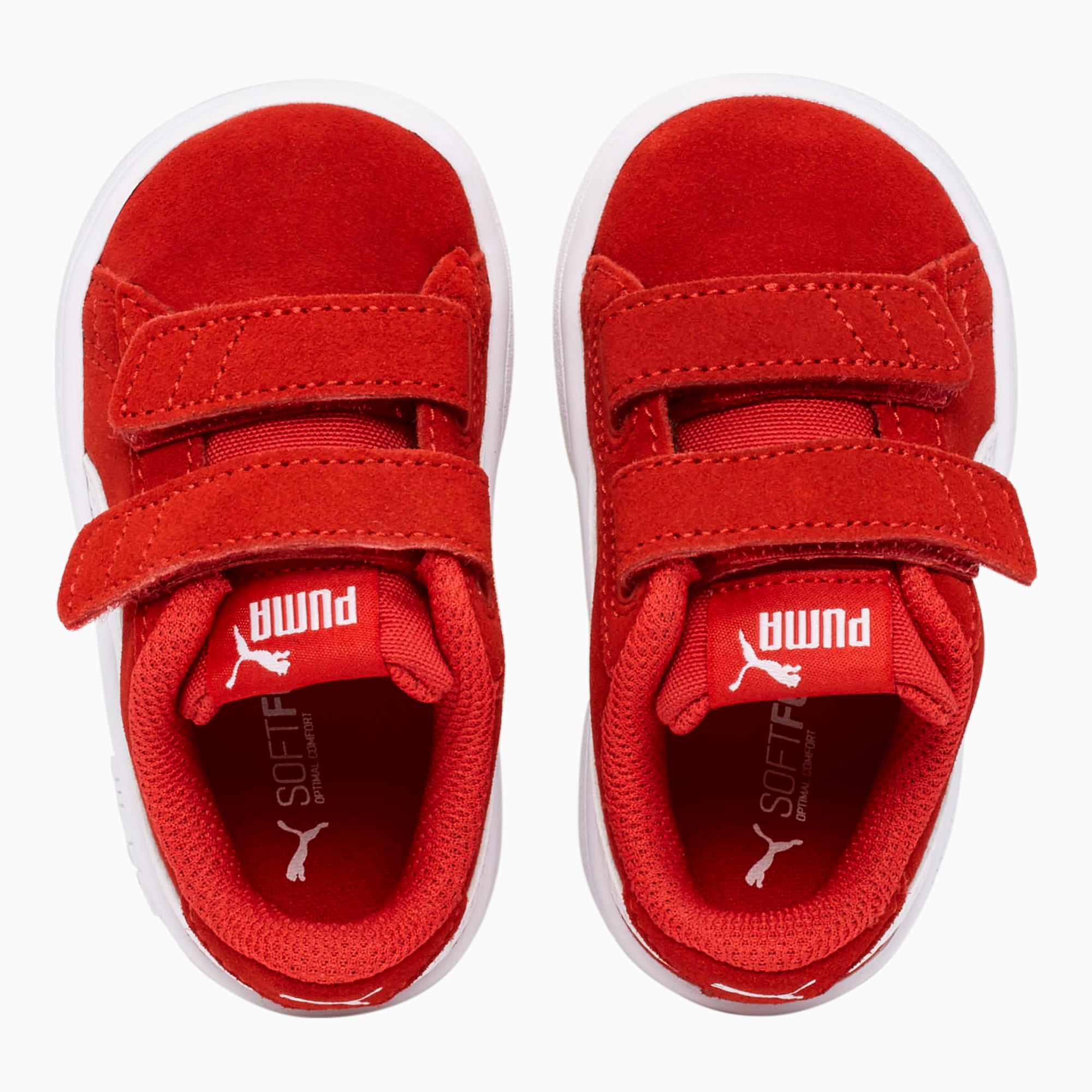  PUMA Smash v2 Suede Preschool Sneakers (High Risk Red/Puma  White)(11 M US Little Kid)