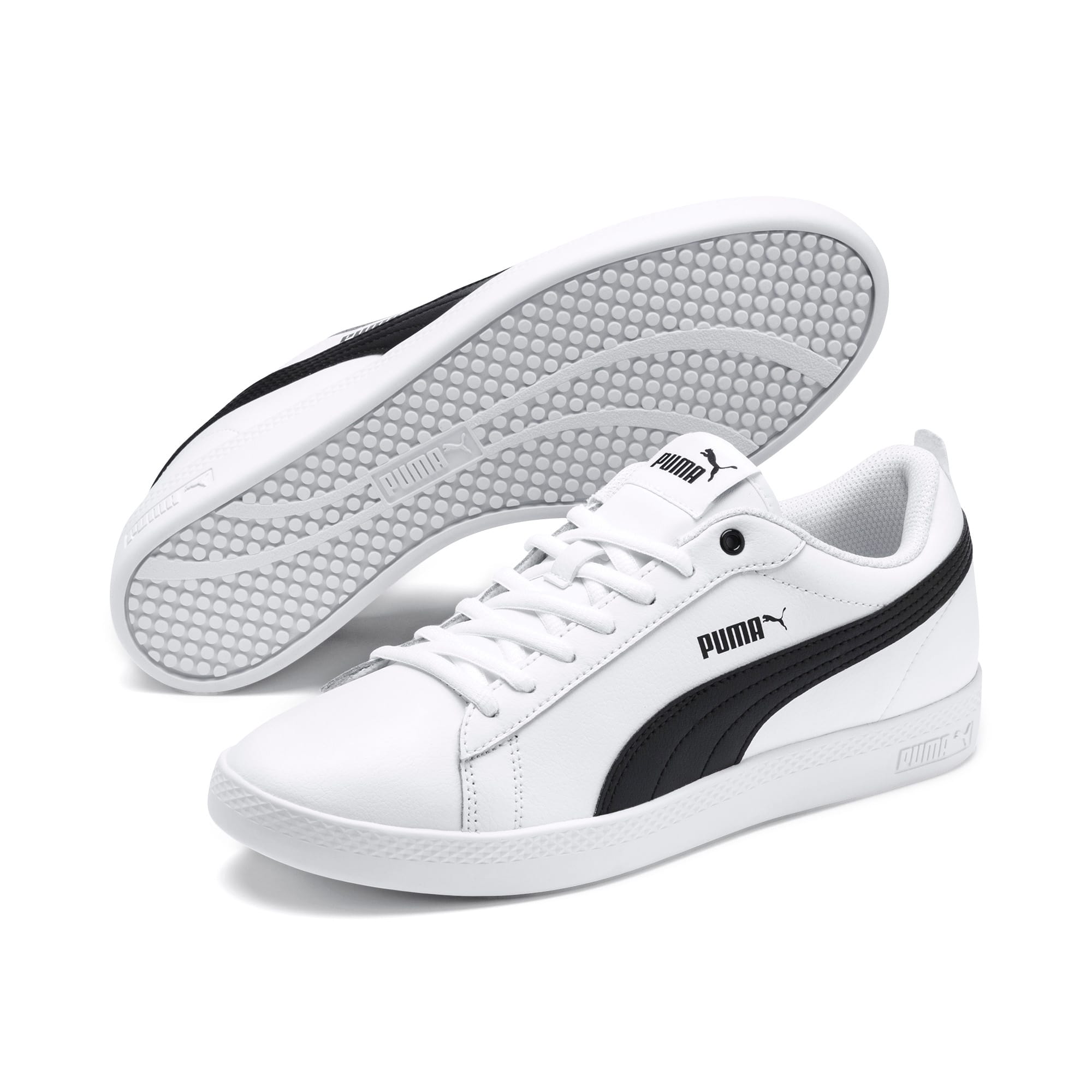 puma white smash leather sneakers