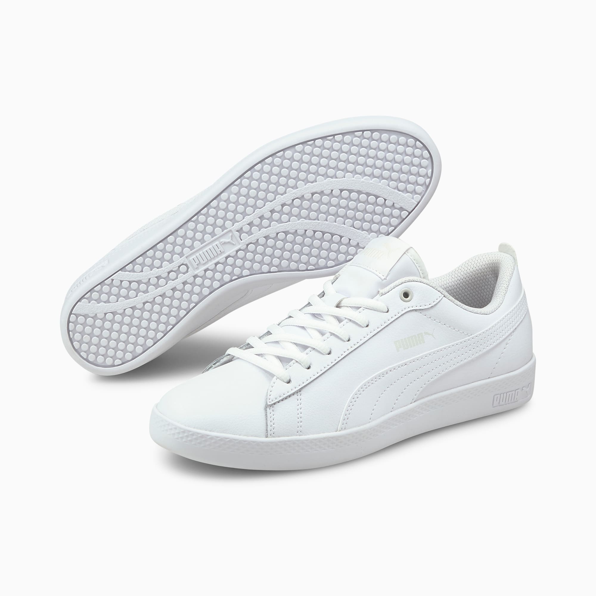 puma white leather tennis shoes