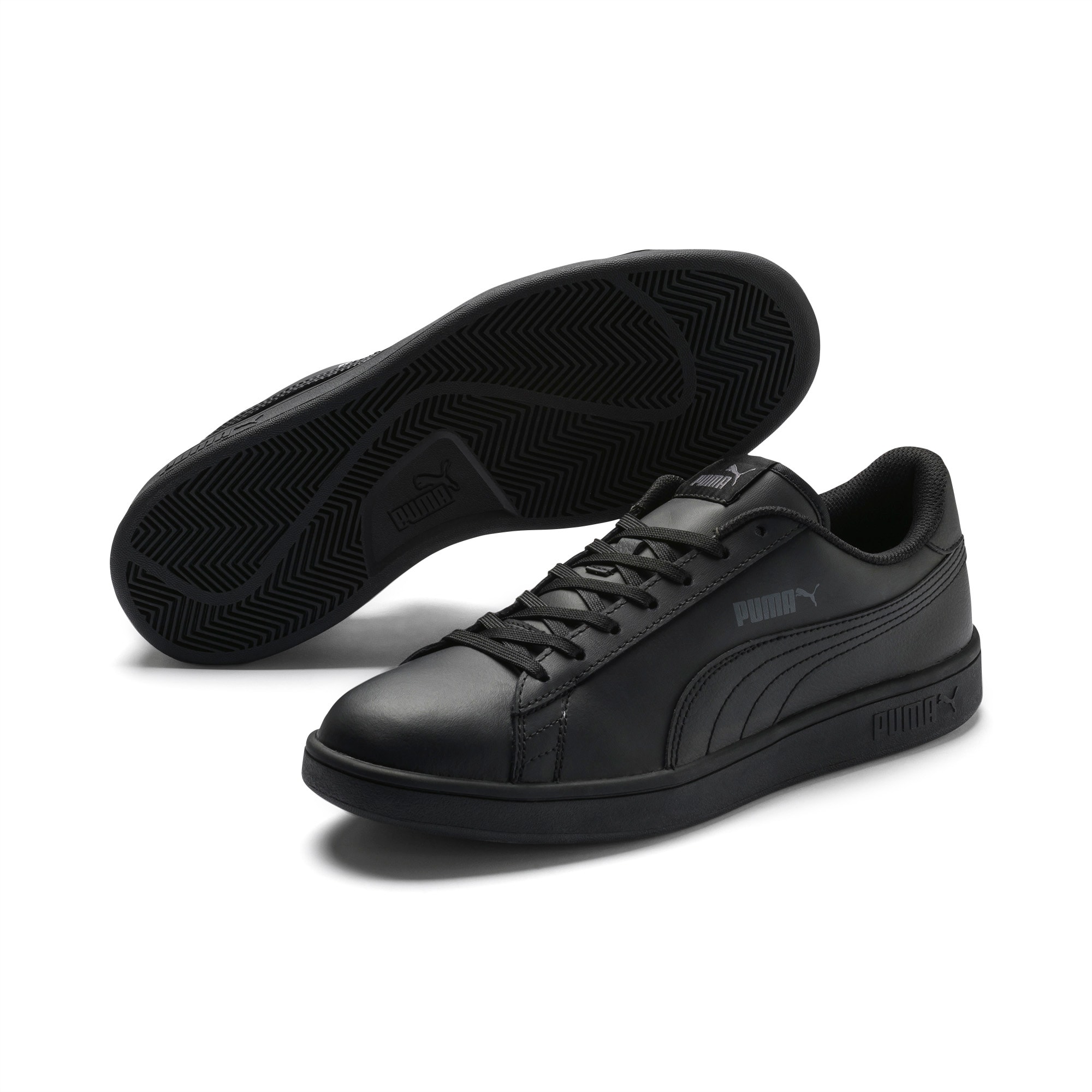 puma black leather shoes