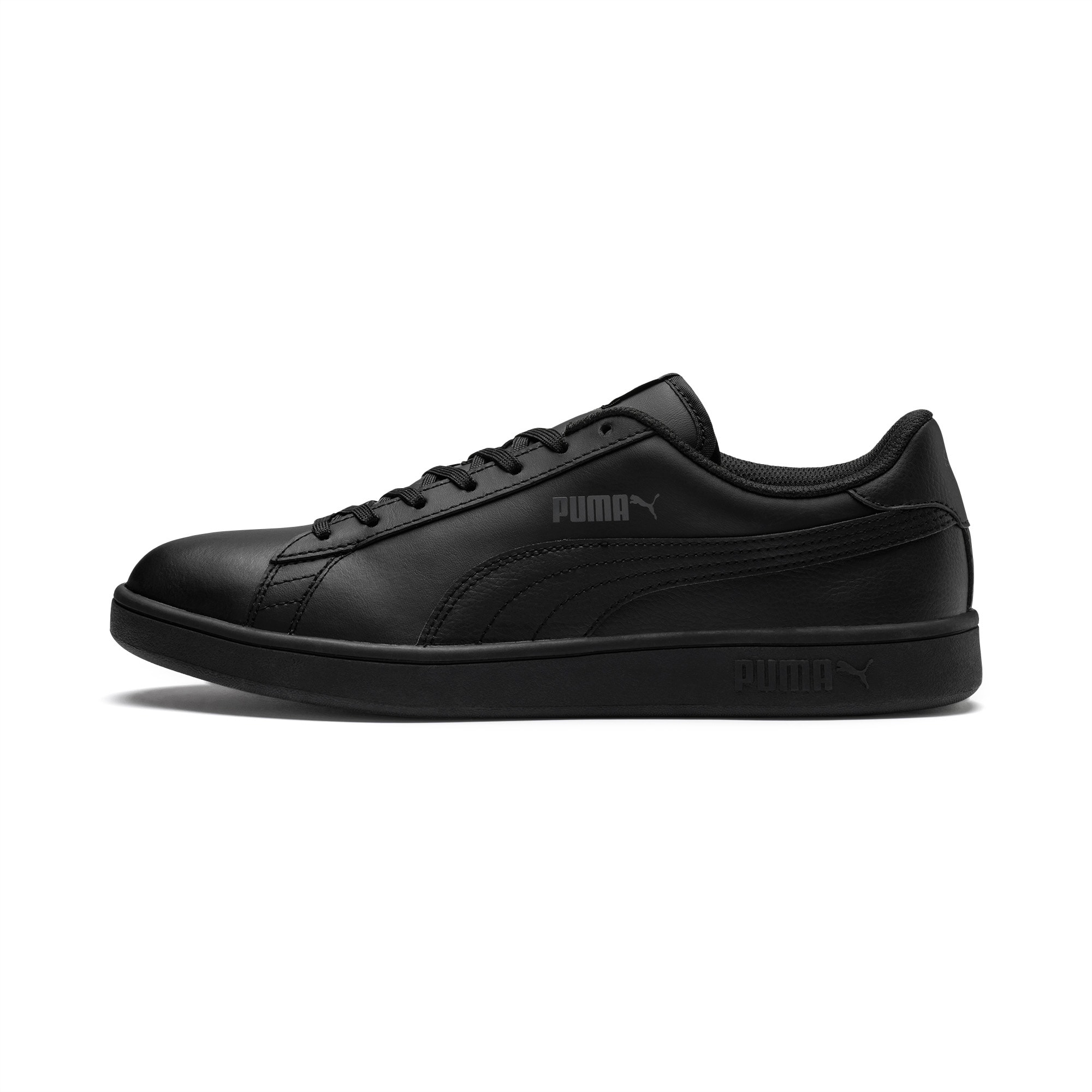 black leather puma shoes