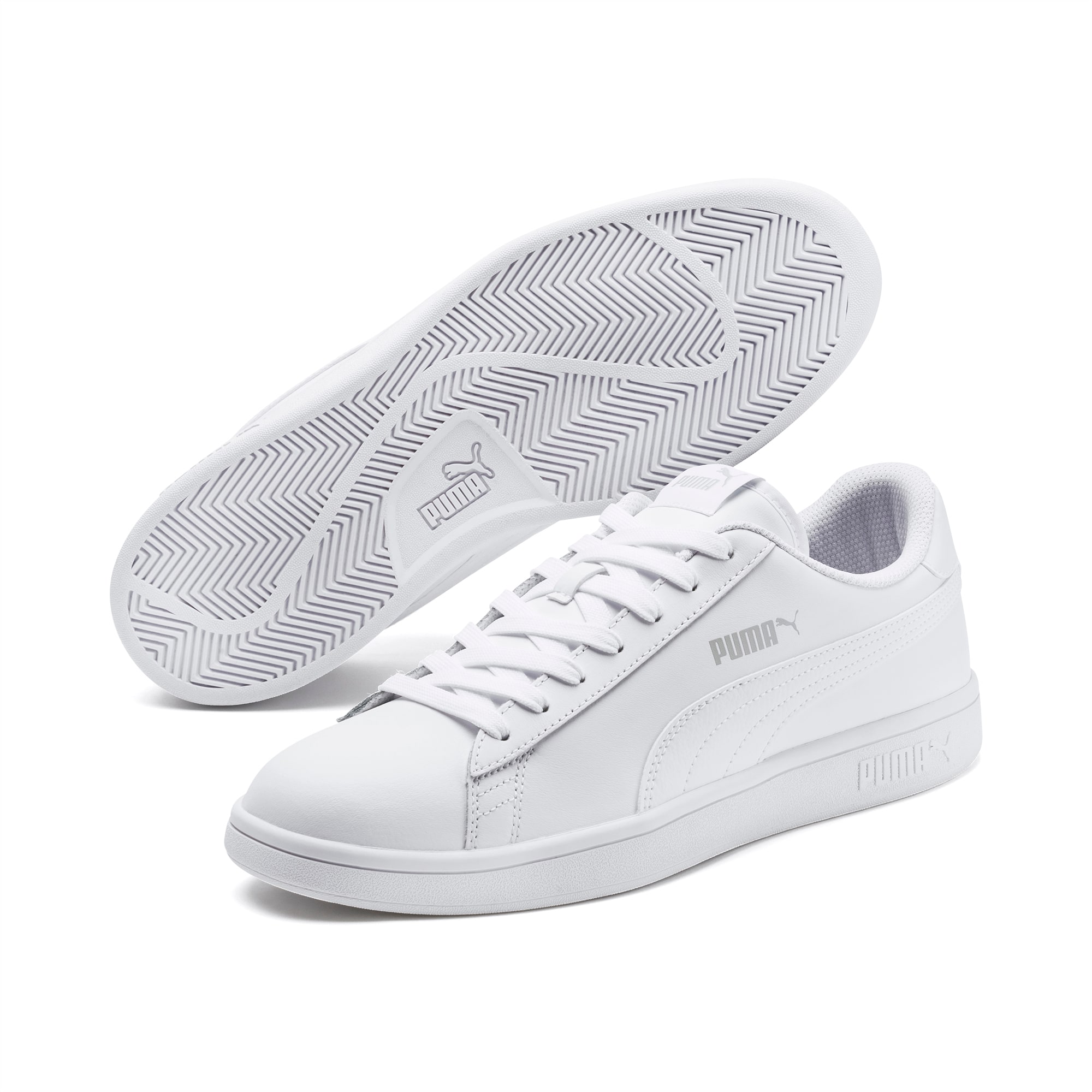 Scarpe da ginnastica in pelle Smash v2 | Puma White-Puma White | PUMA Shoes  | PUMA Italia