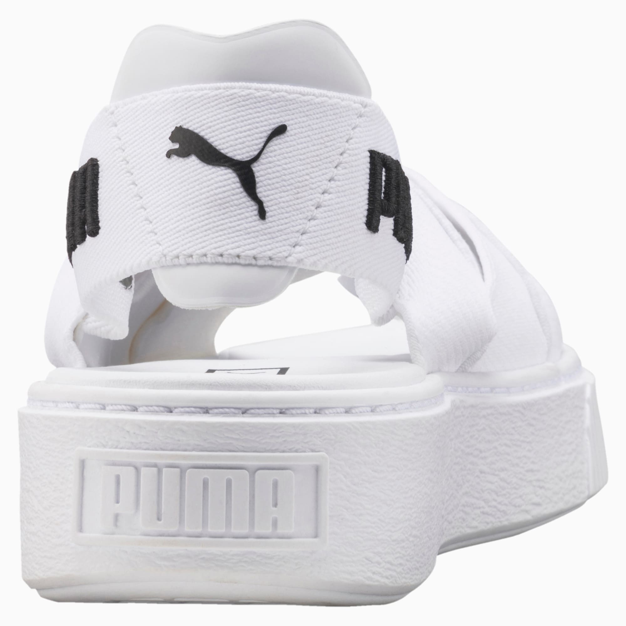 puma white platform sandals