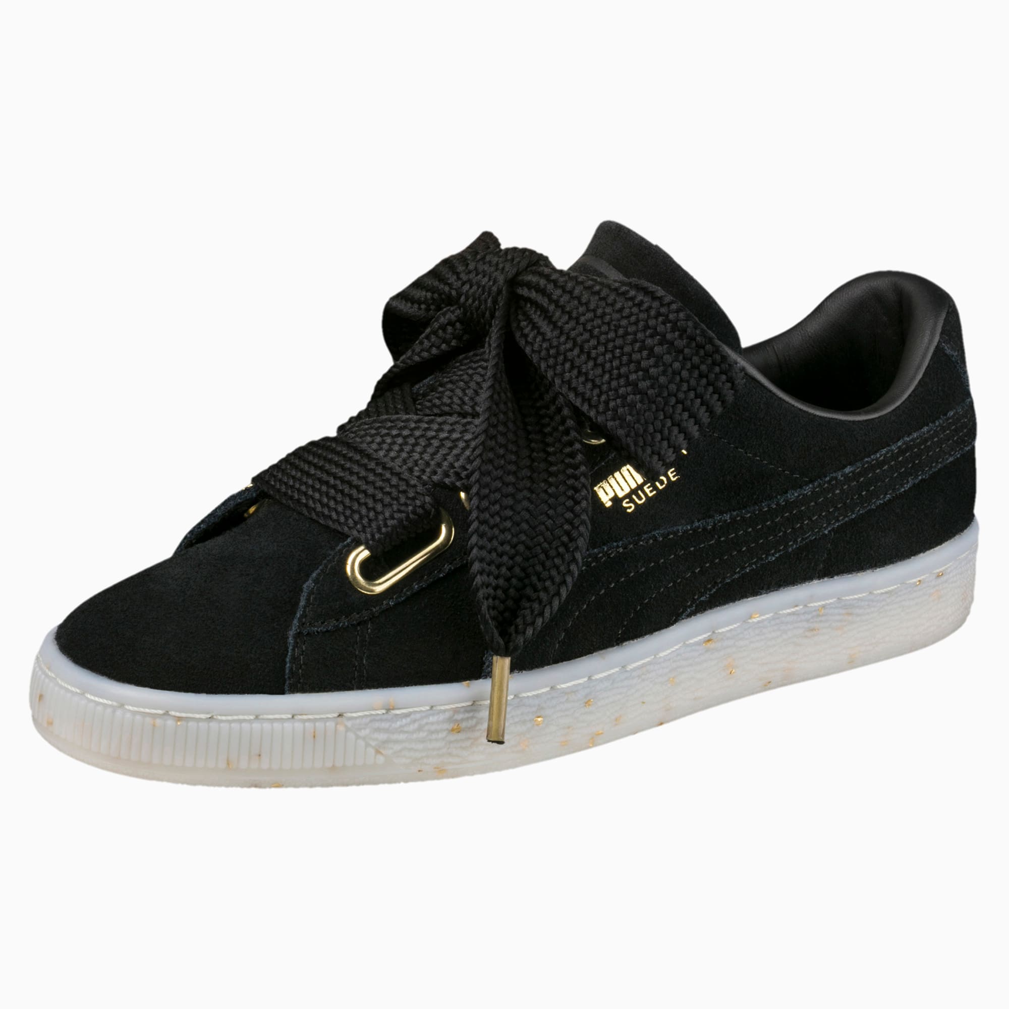 Puma suede heart nere discount