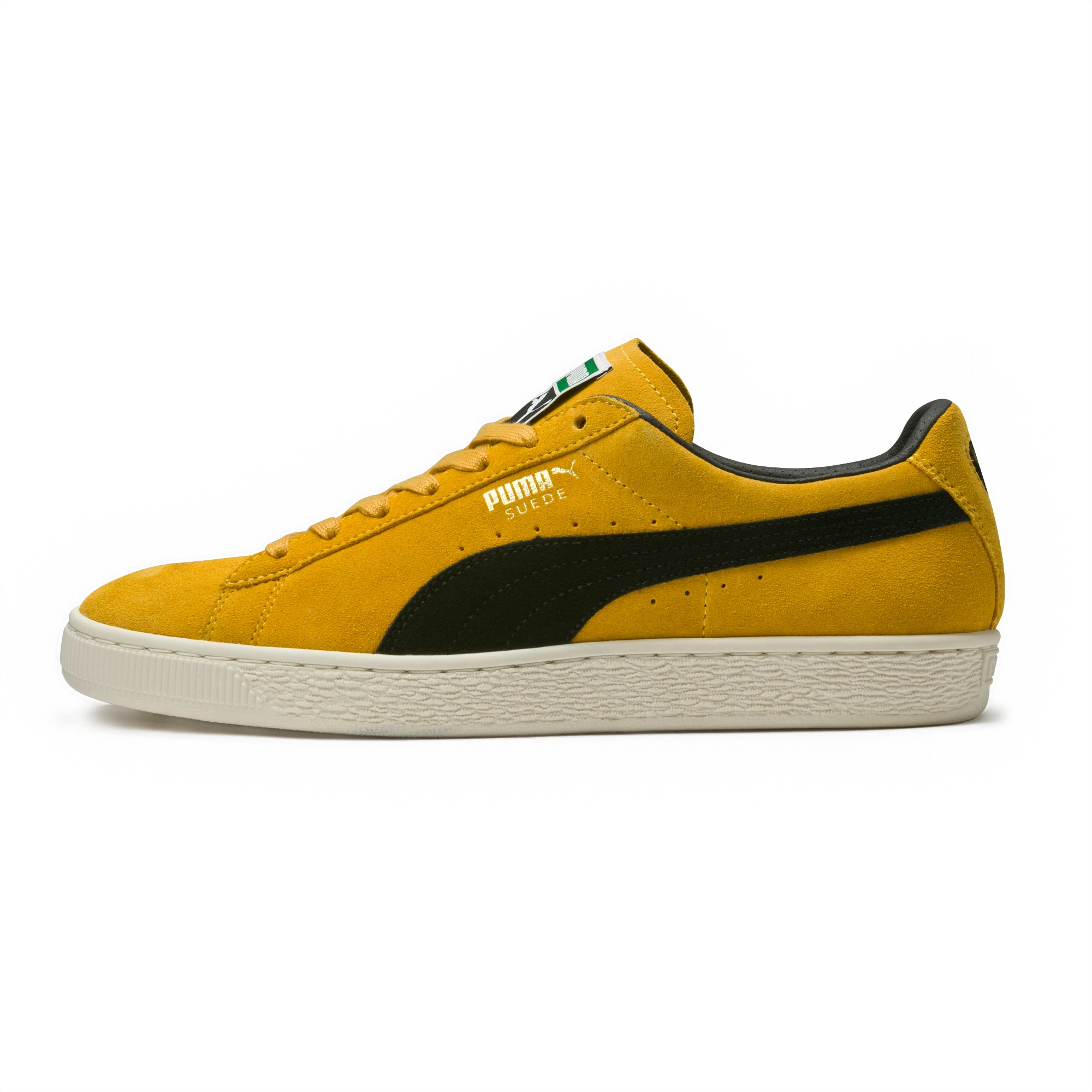 yellow suede puma sneakers