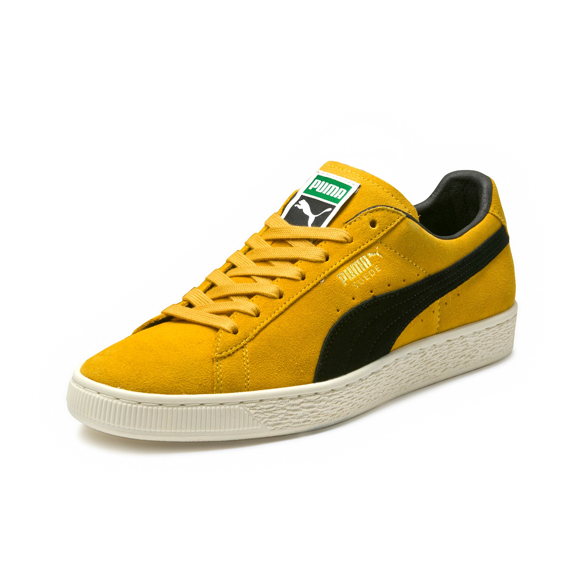 puma suede black yellow