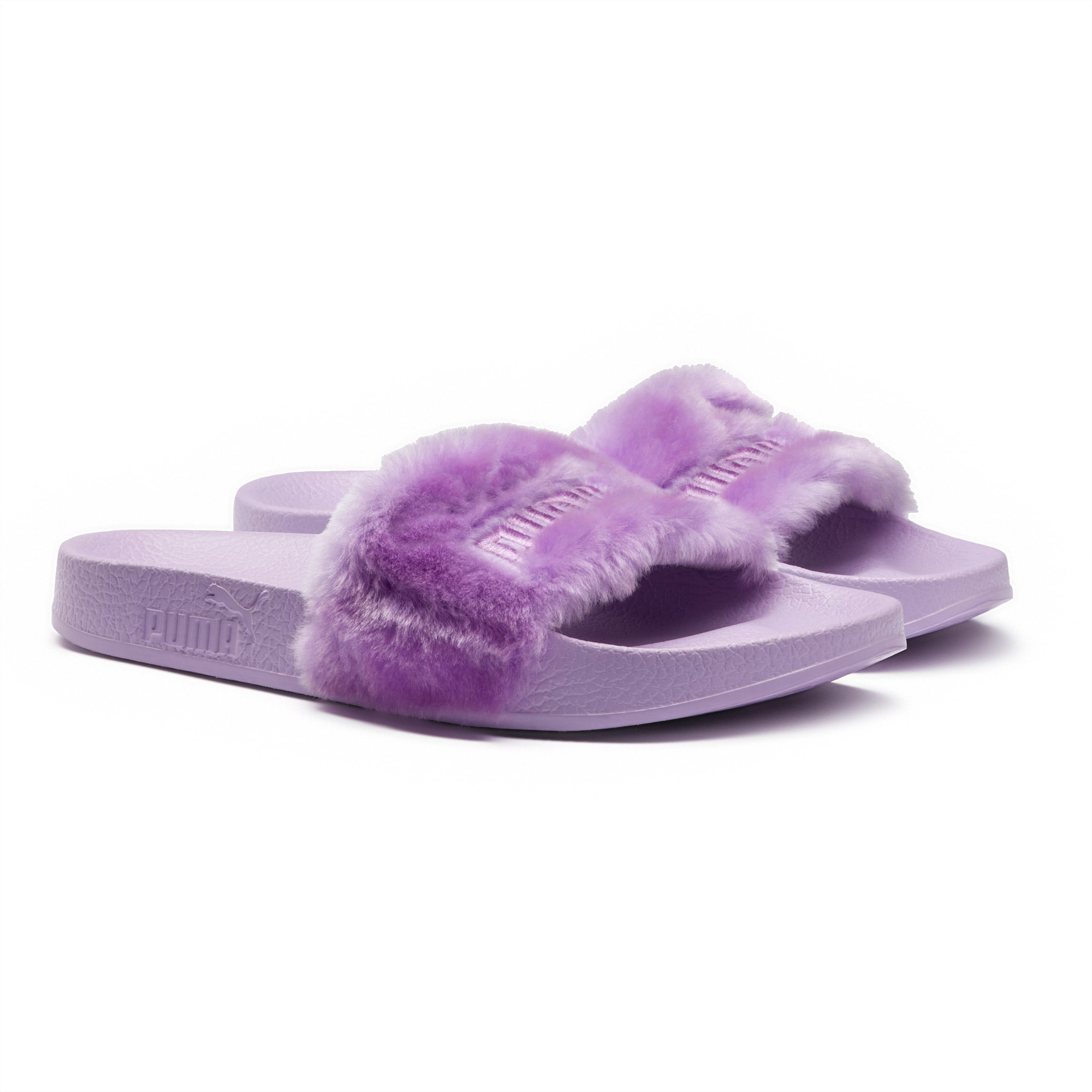 puma slides women's fur