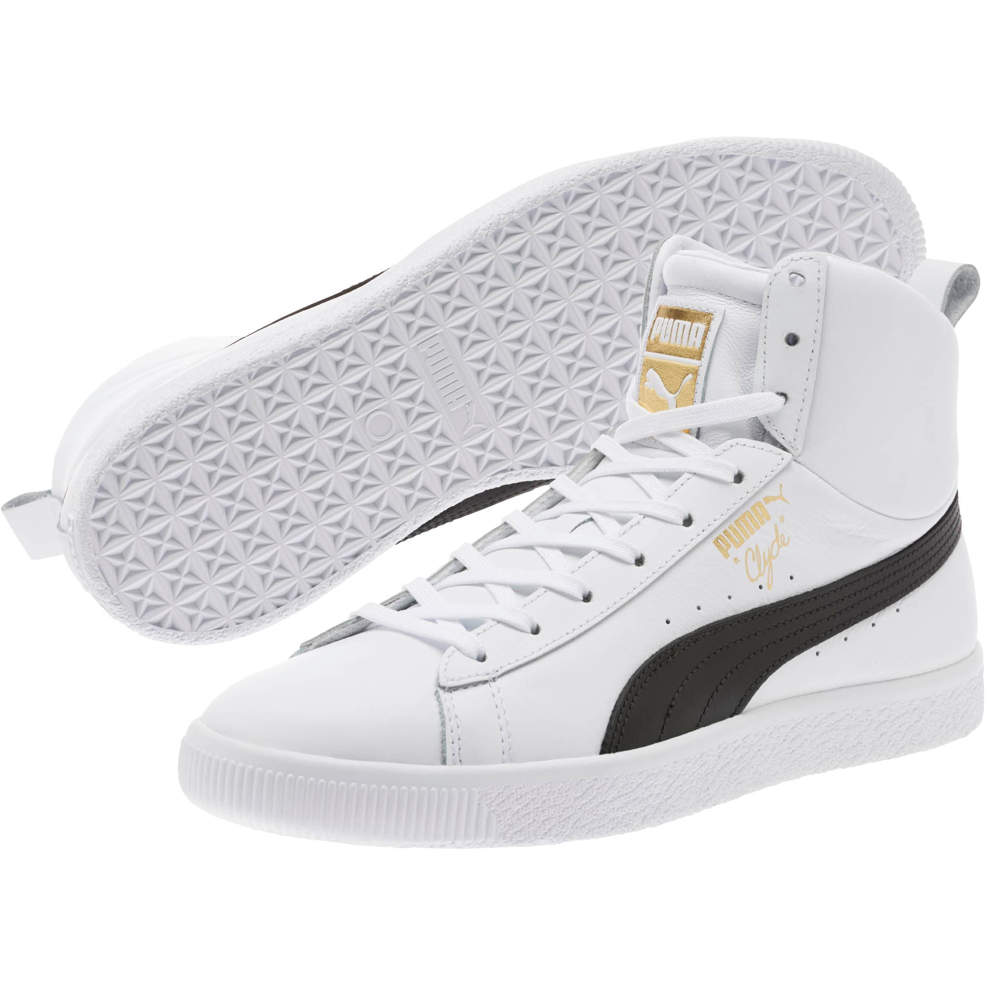 puma clyde core leather sneakers