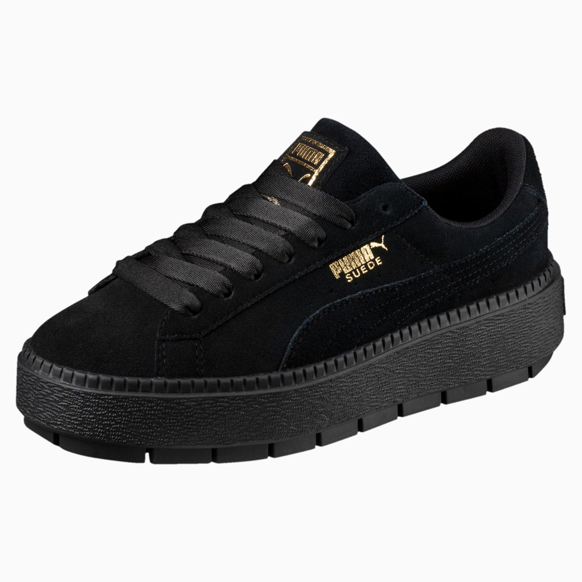 puma leather platform sneakers