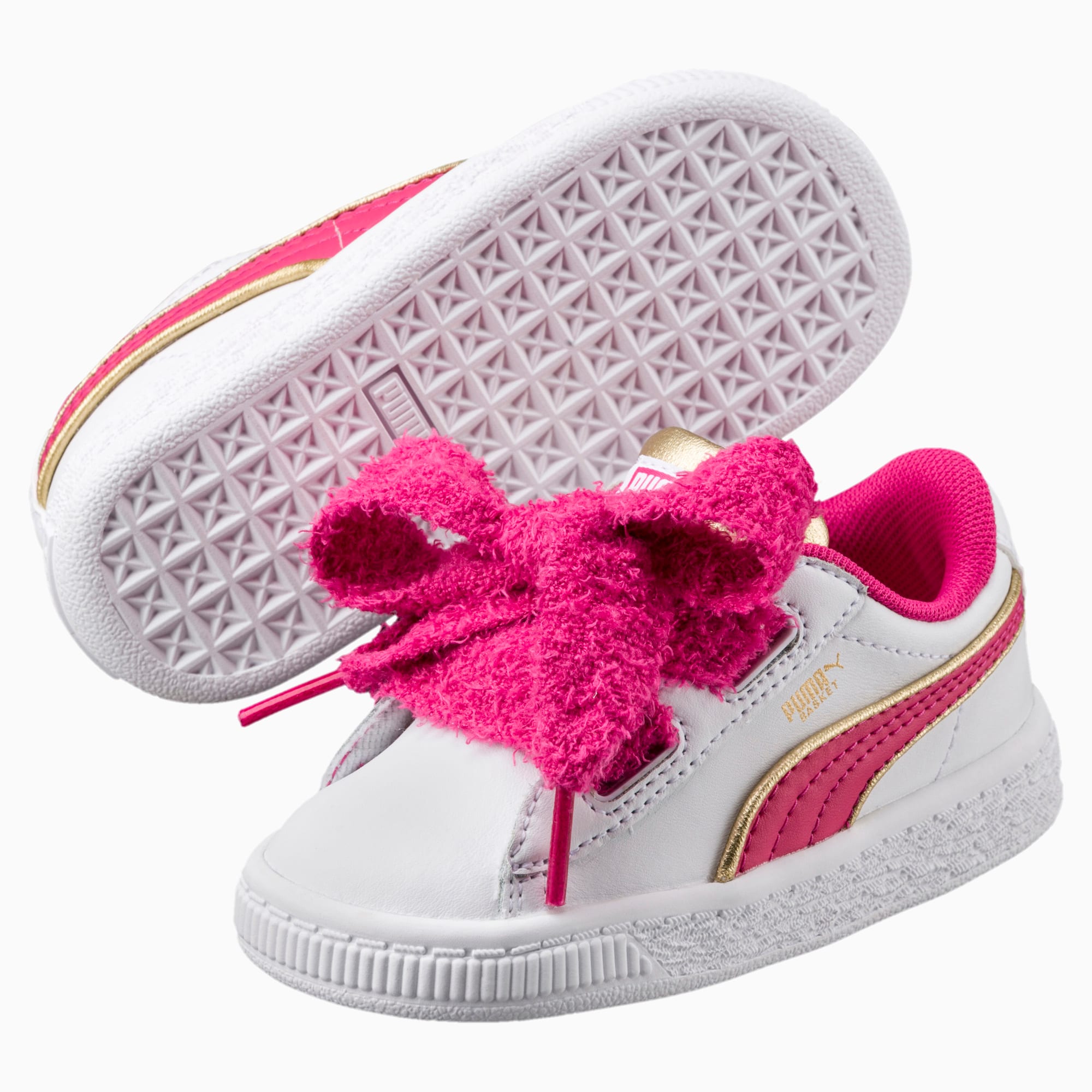 puma minions suede heart fluffy children trainer