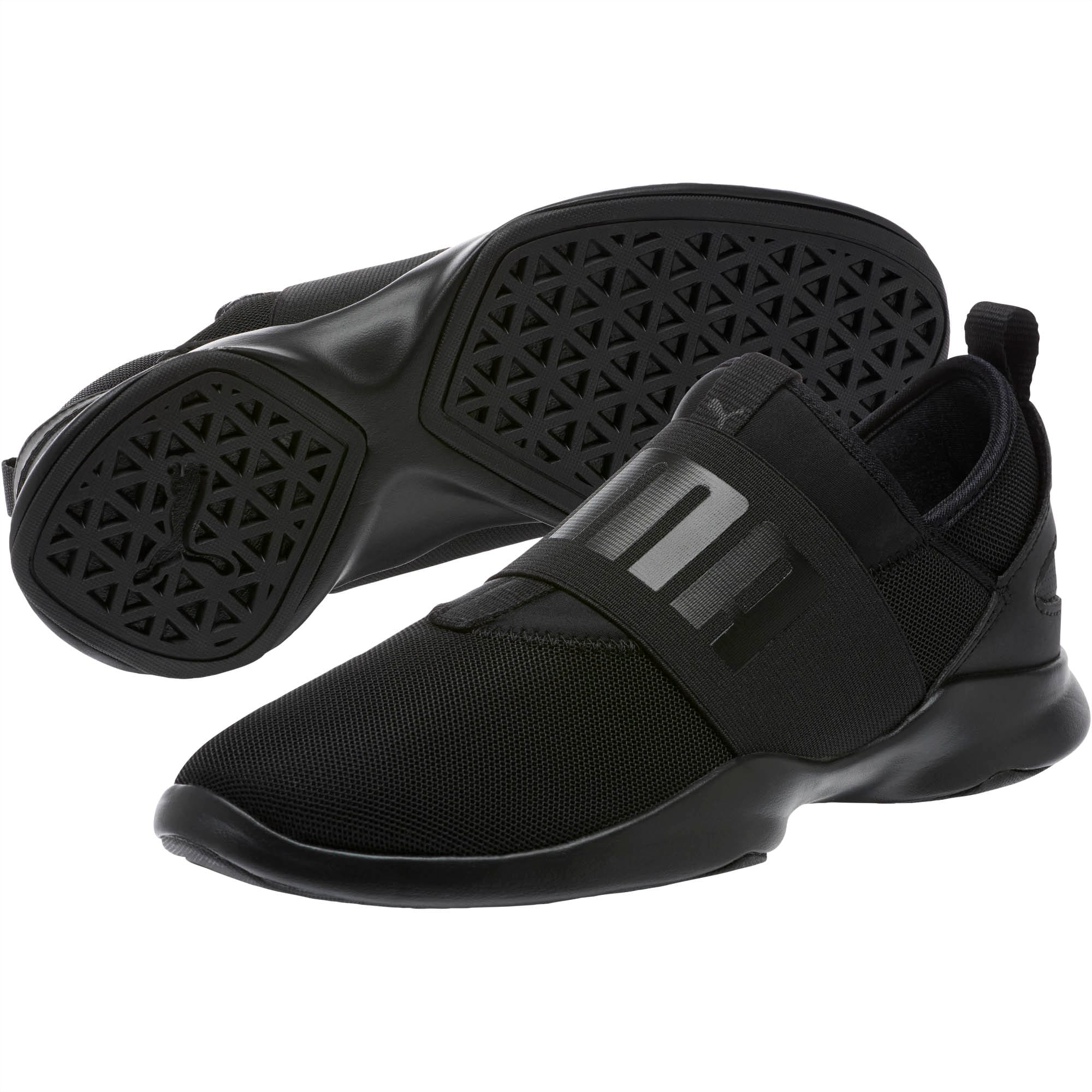 puma black slip on shoes