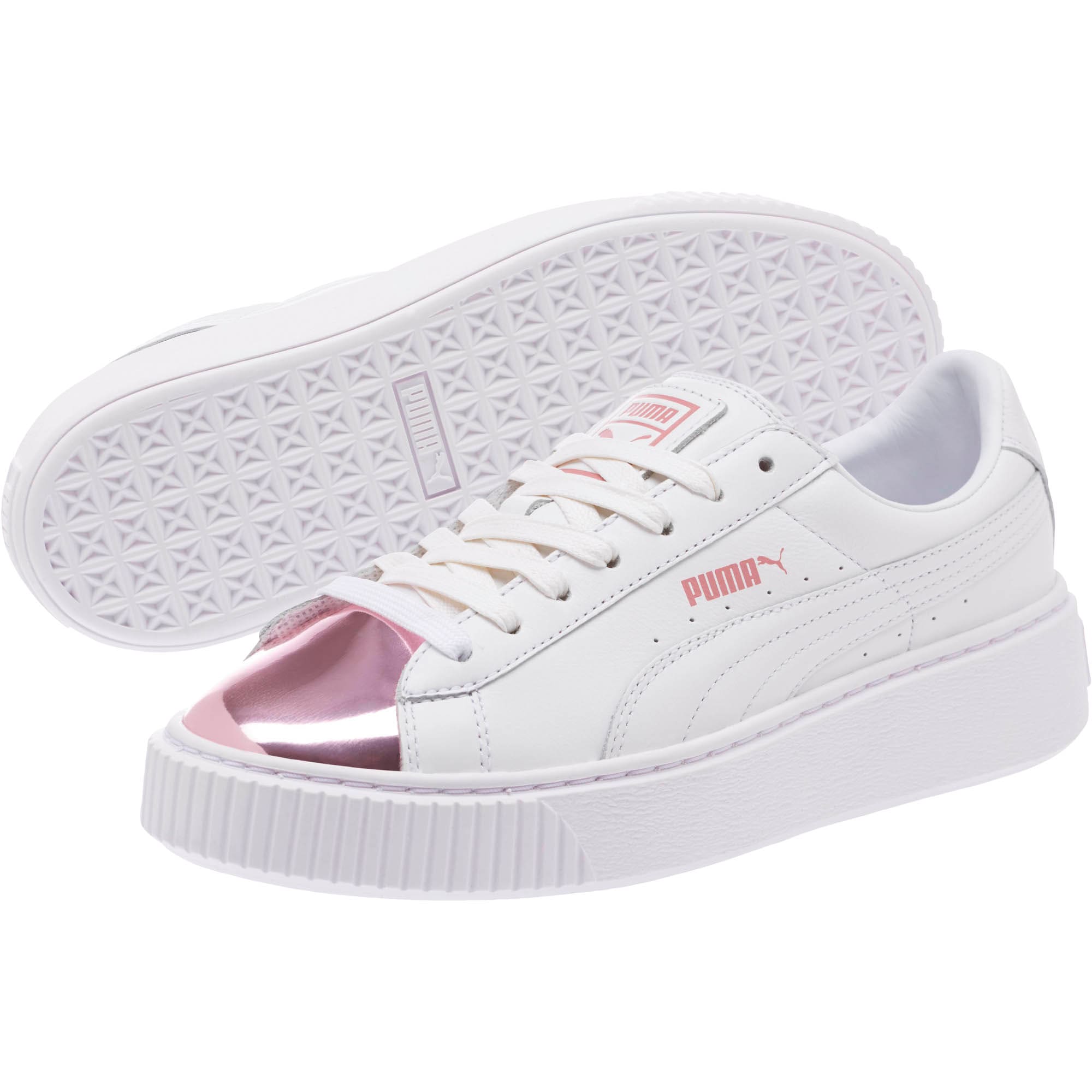 puma basket metallic rose gold