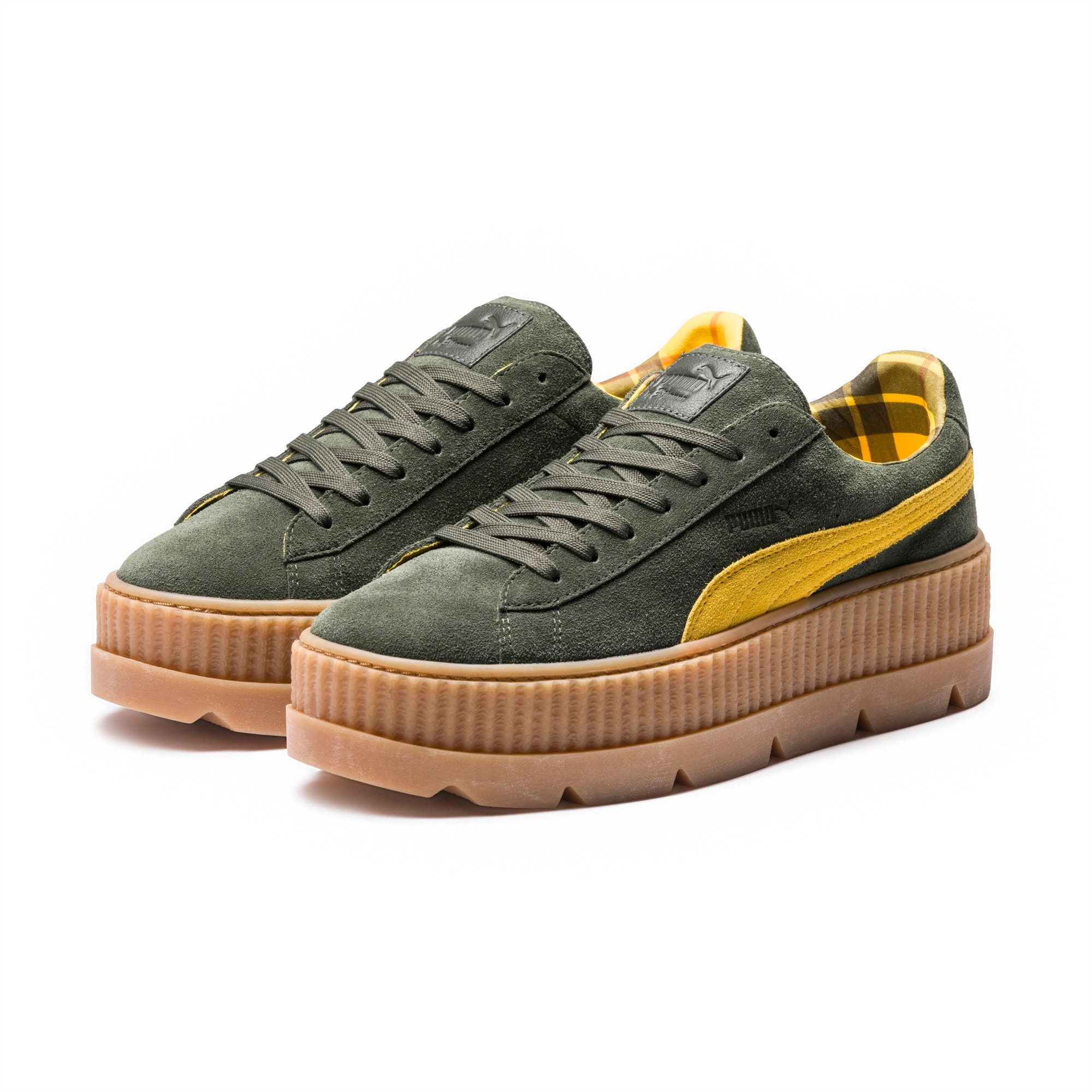 puma creepers green suede