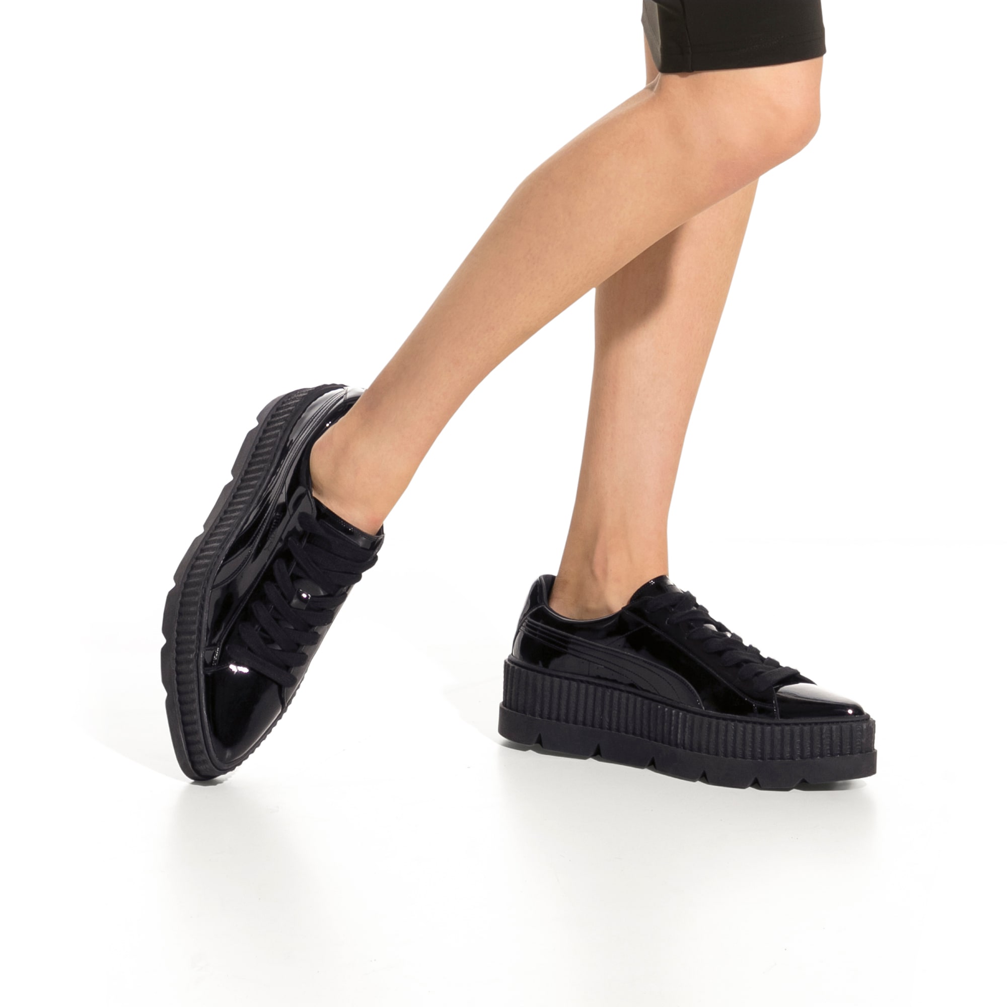 puma pointy creeper patent platform sneakers