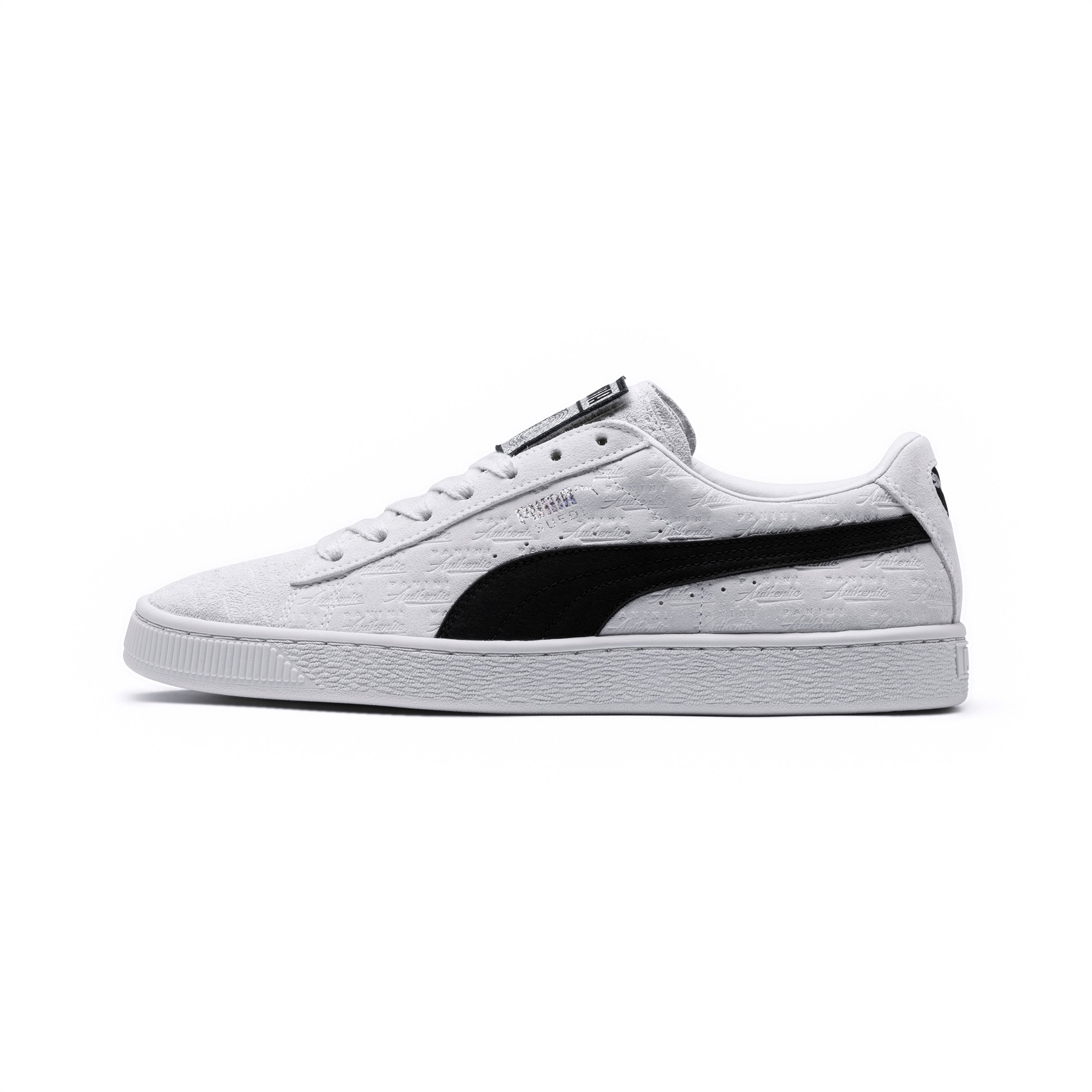 white suede puma sneakers