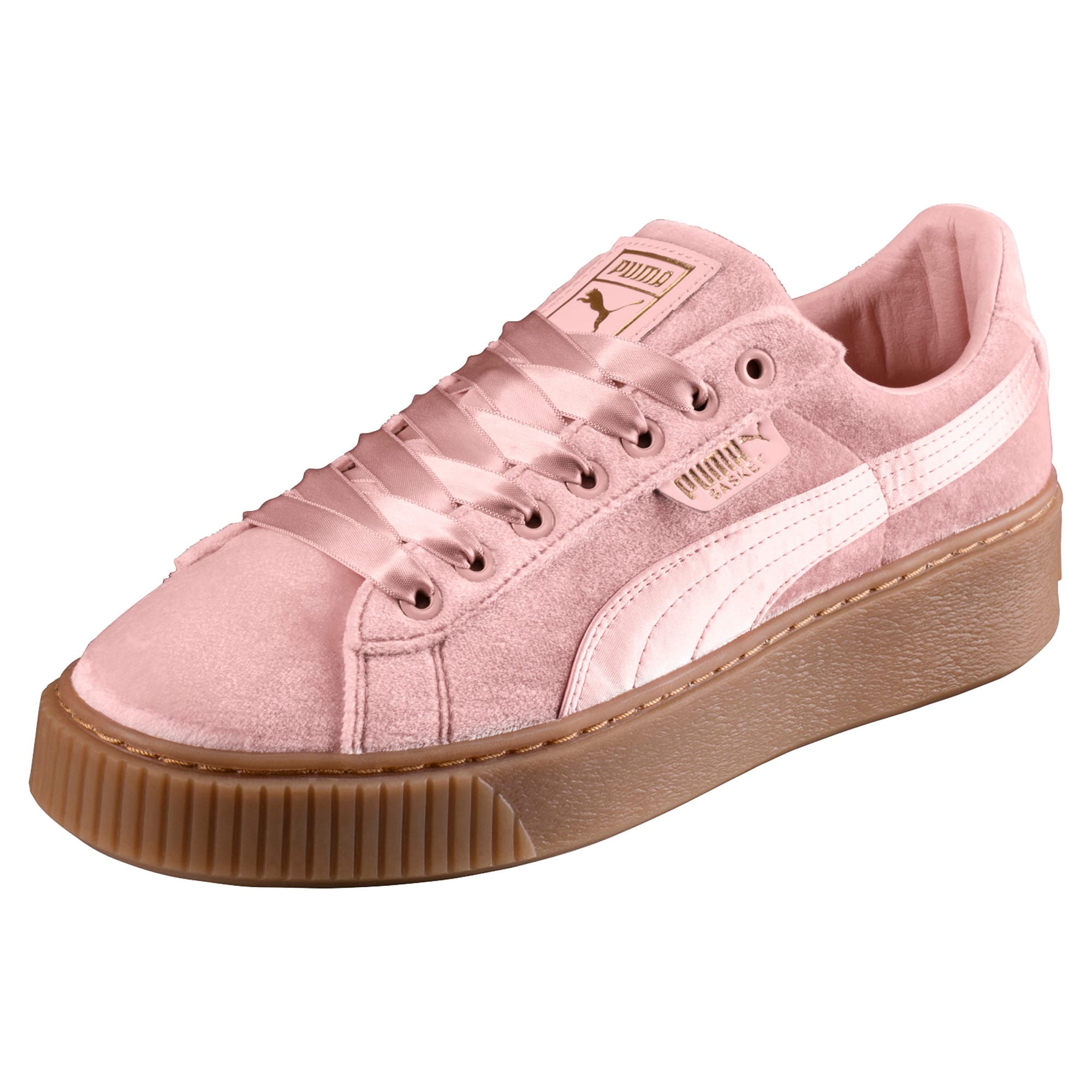 puma basket platform bambino marroni
