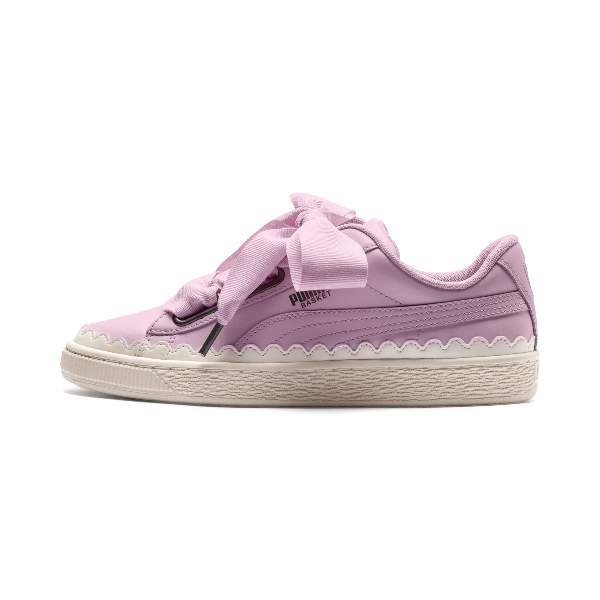 basket heart scallop women's sneakers