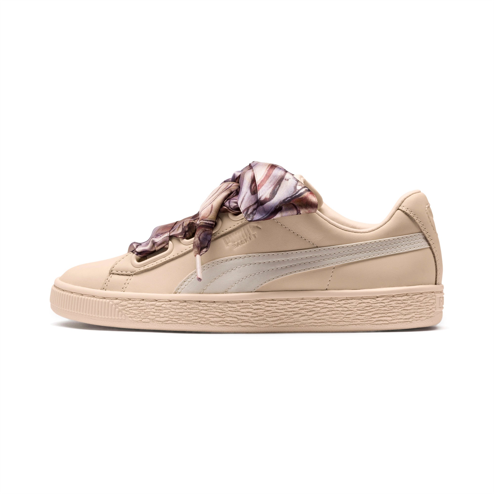 Puma basket heart womens brown
