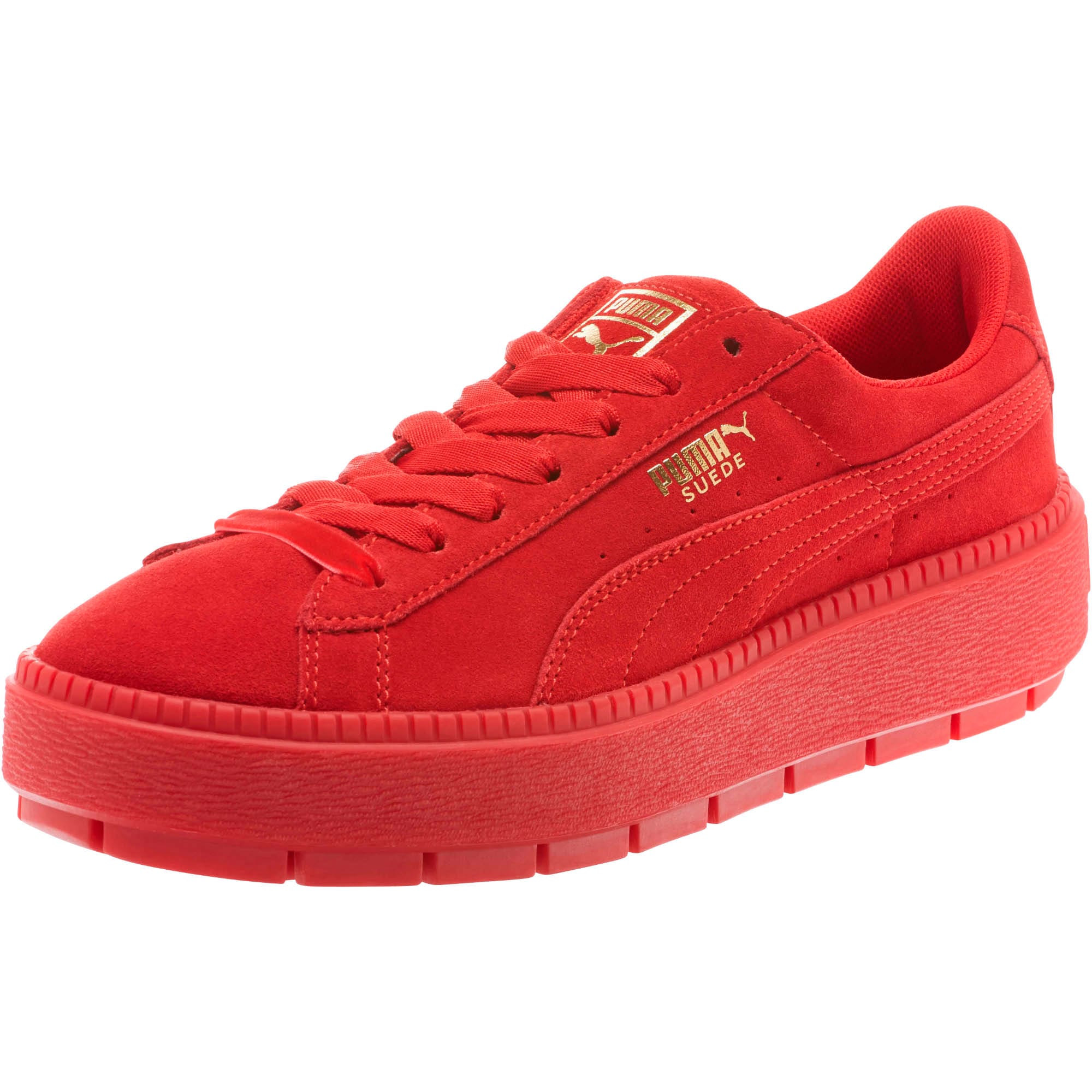 red pumas women's suede