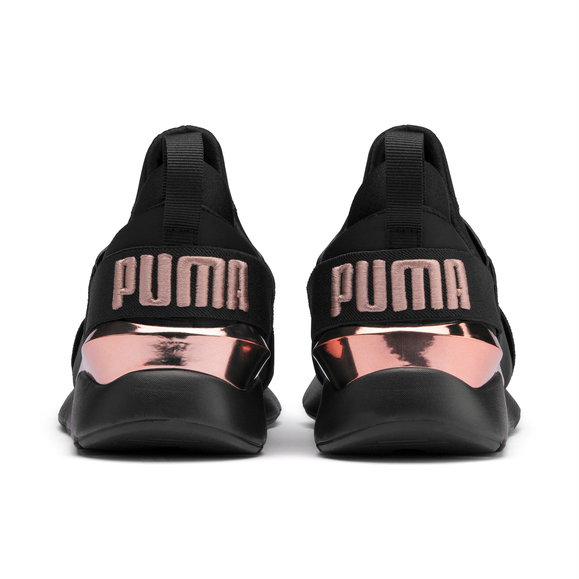 black and rose gold puma muse