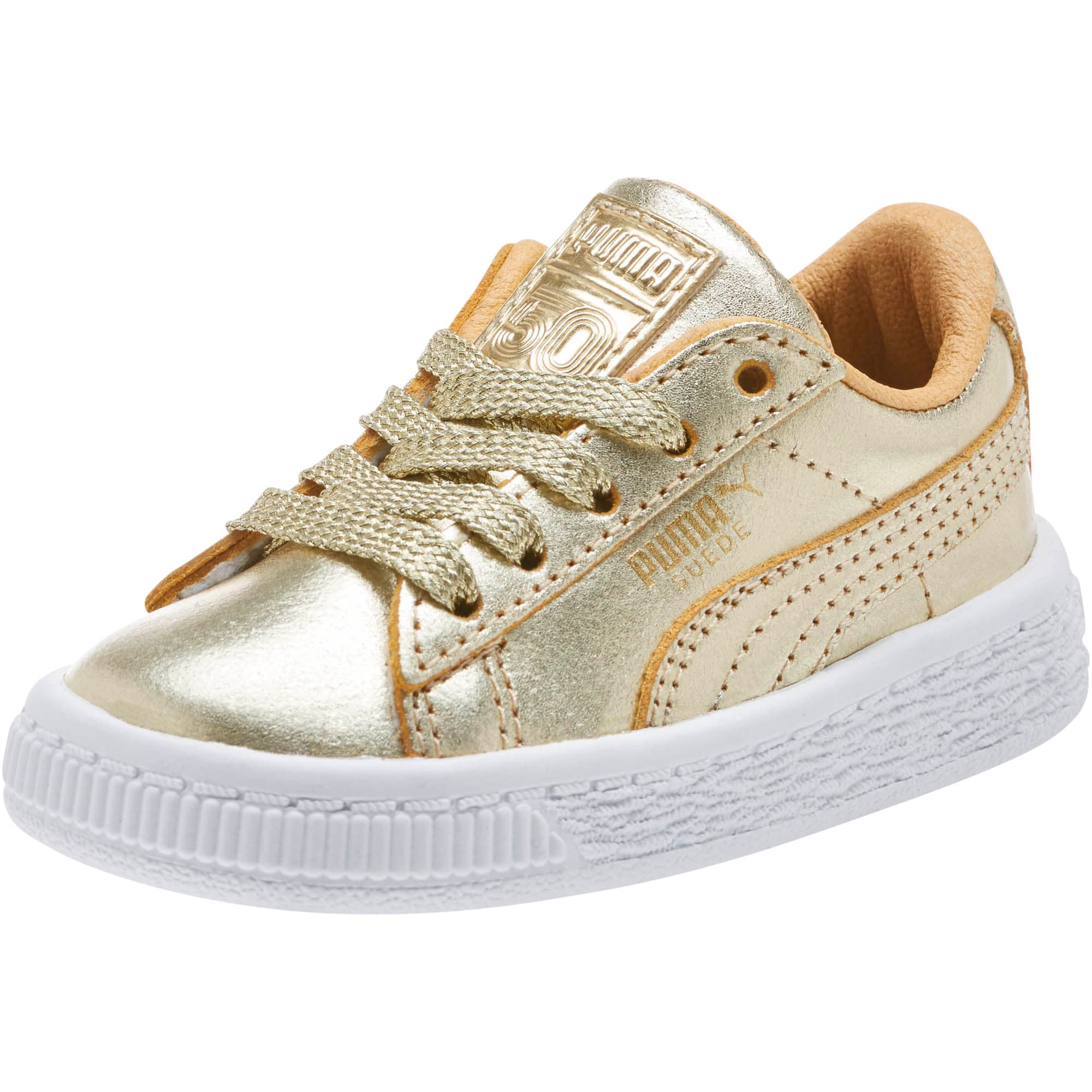 gold infant sneakers