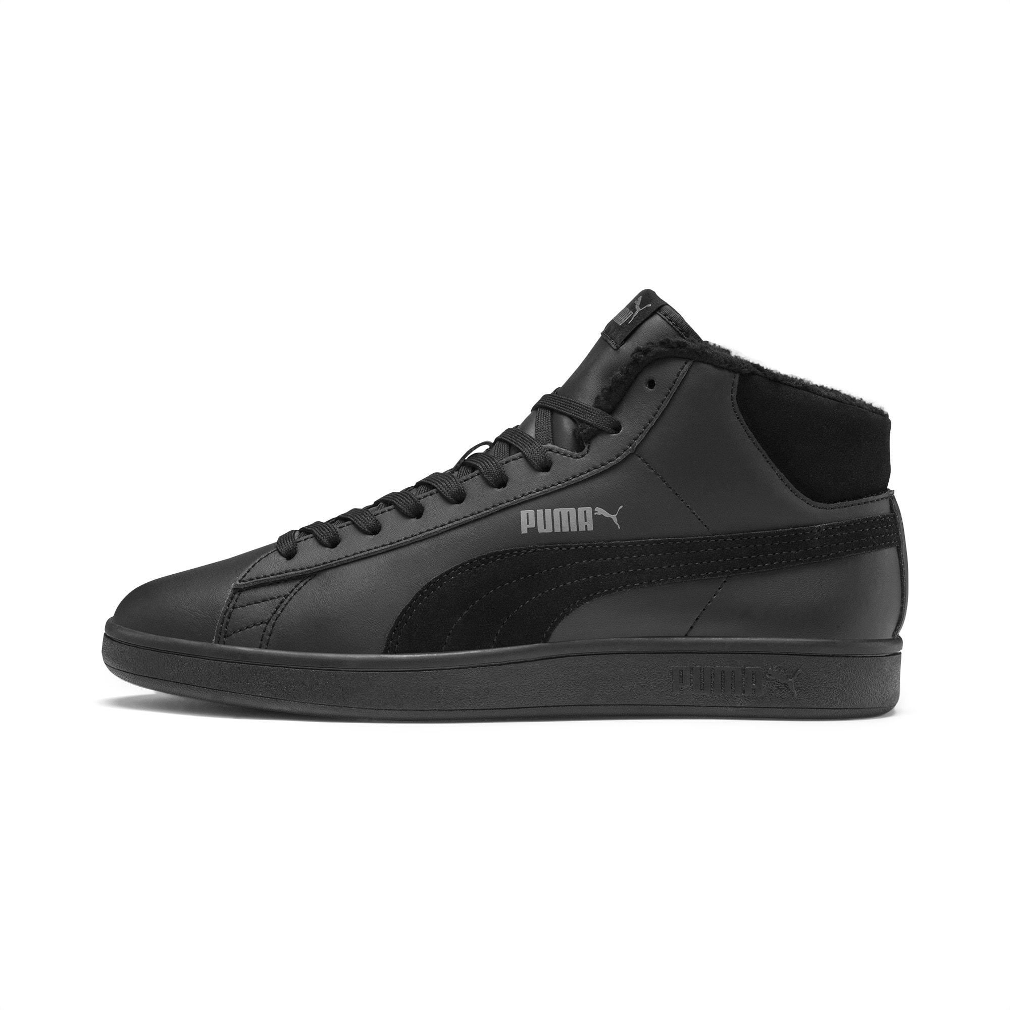 Smash v2 Mid Winterized Leather High Tops | Puma Black-CASTLEROCK | PUMA  Winter warmers | PUMA United Kingdom