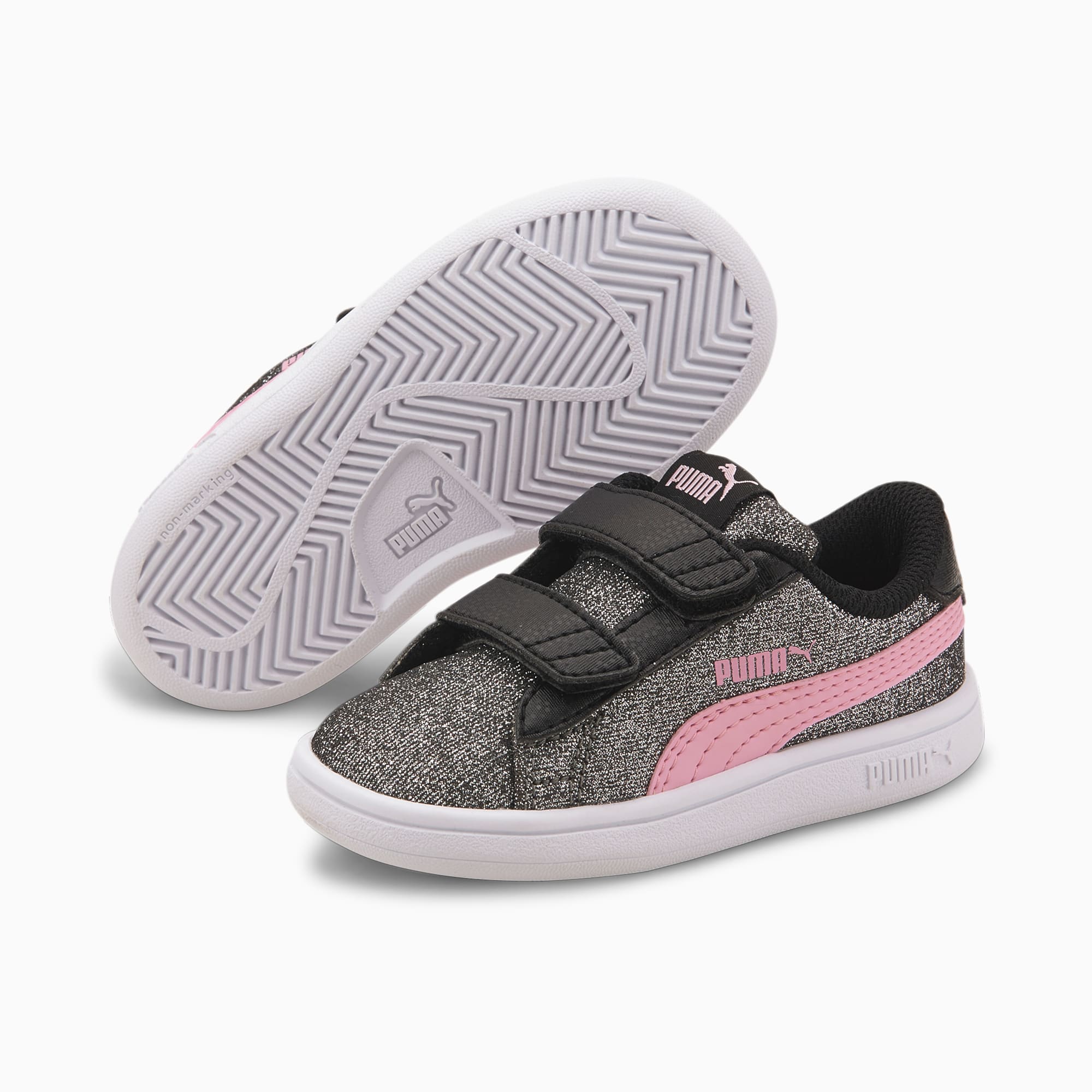 puma black and pink trainers
